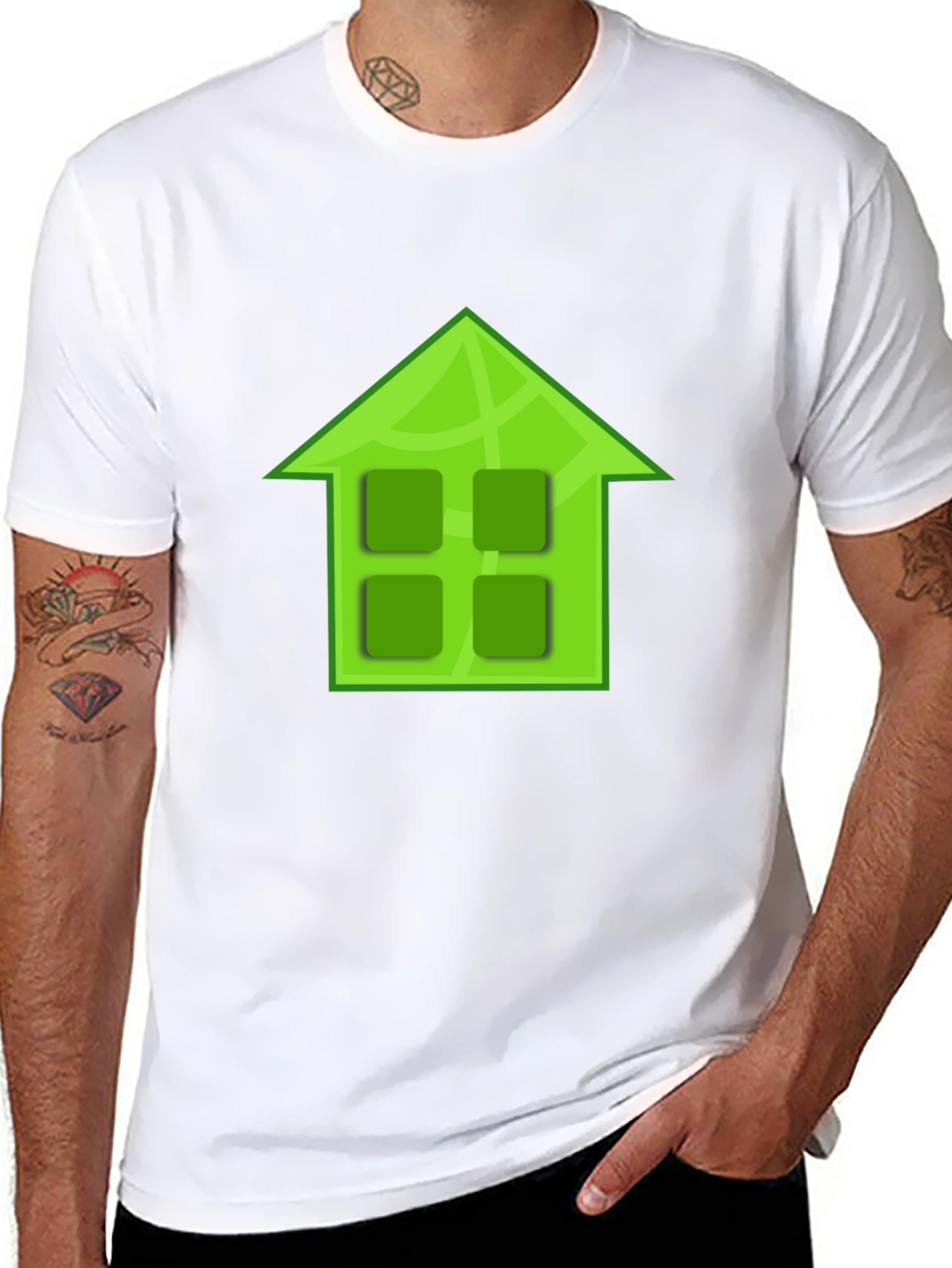 Green House Graphic Black T-Shirt