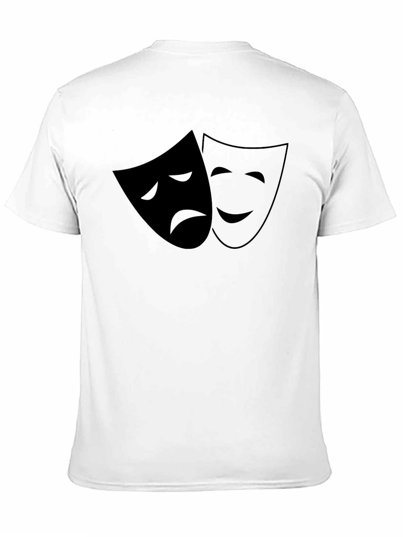 Comedy Tragedy Mask Graphic Tee - Classic Black T-Shirt