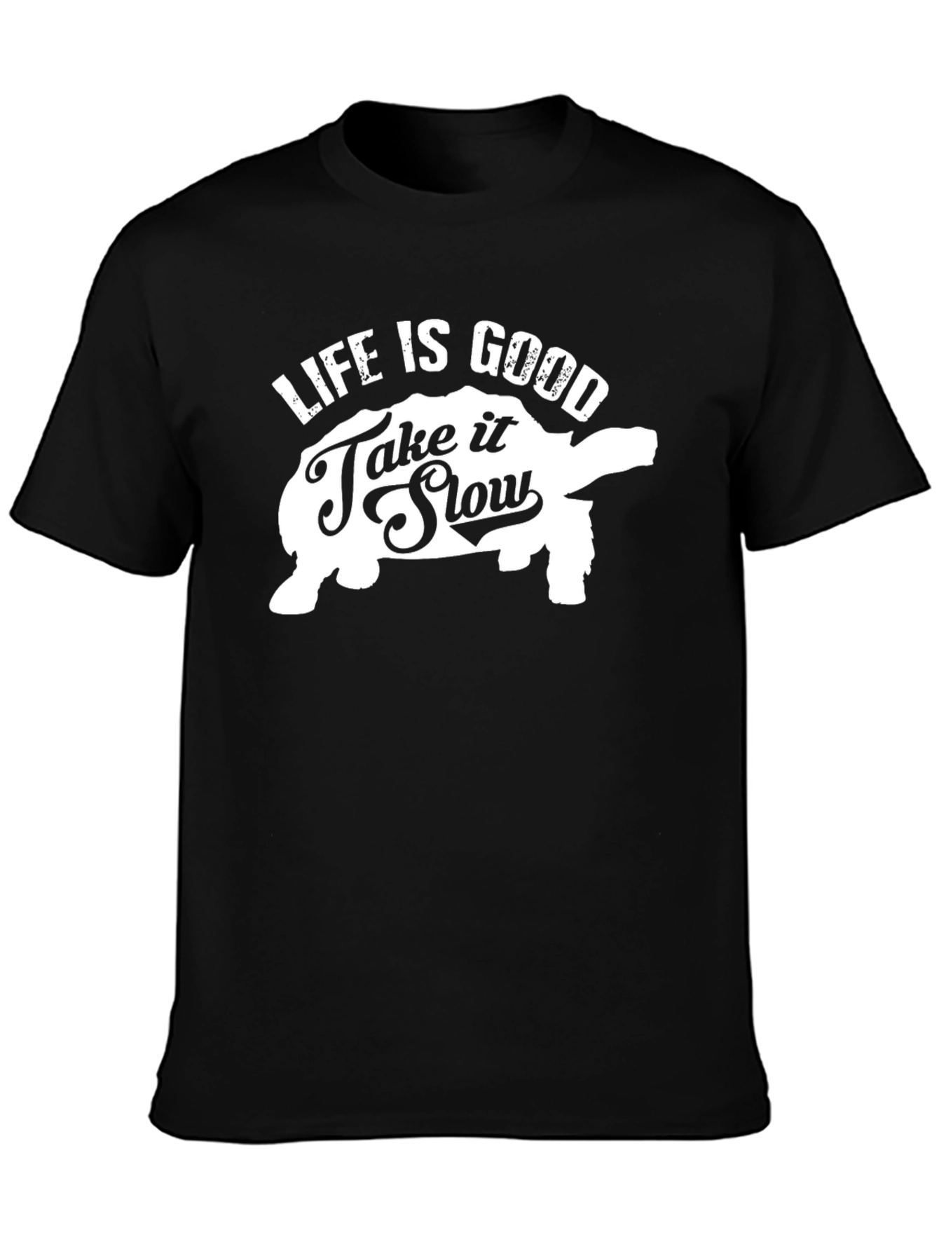 Life is Good Turtle Graphic Black T-Shirt