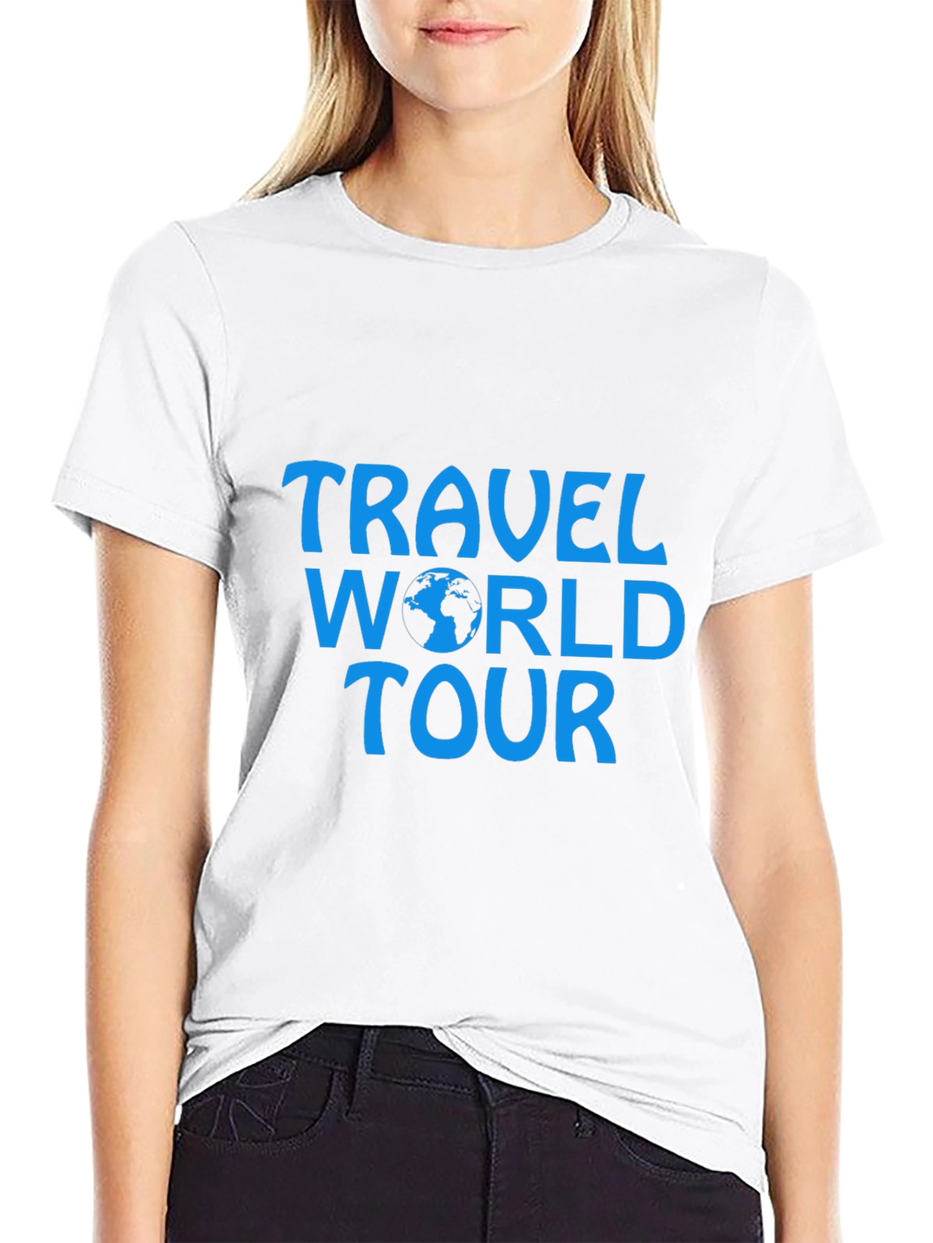 Travel World Tour Graphic Tee - Black