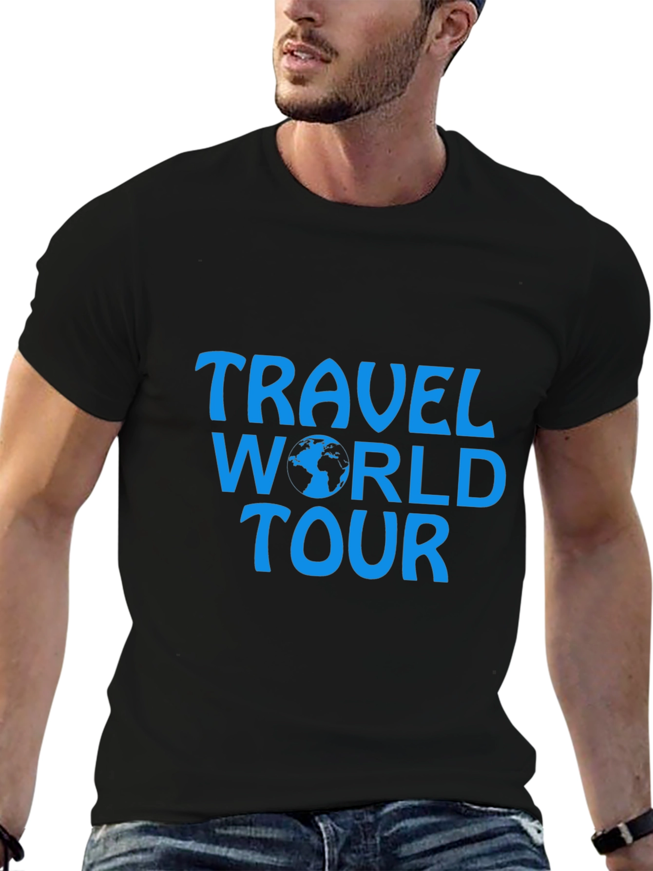 Travel World Tour Graphic Tee - Black