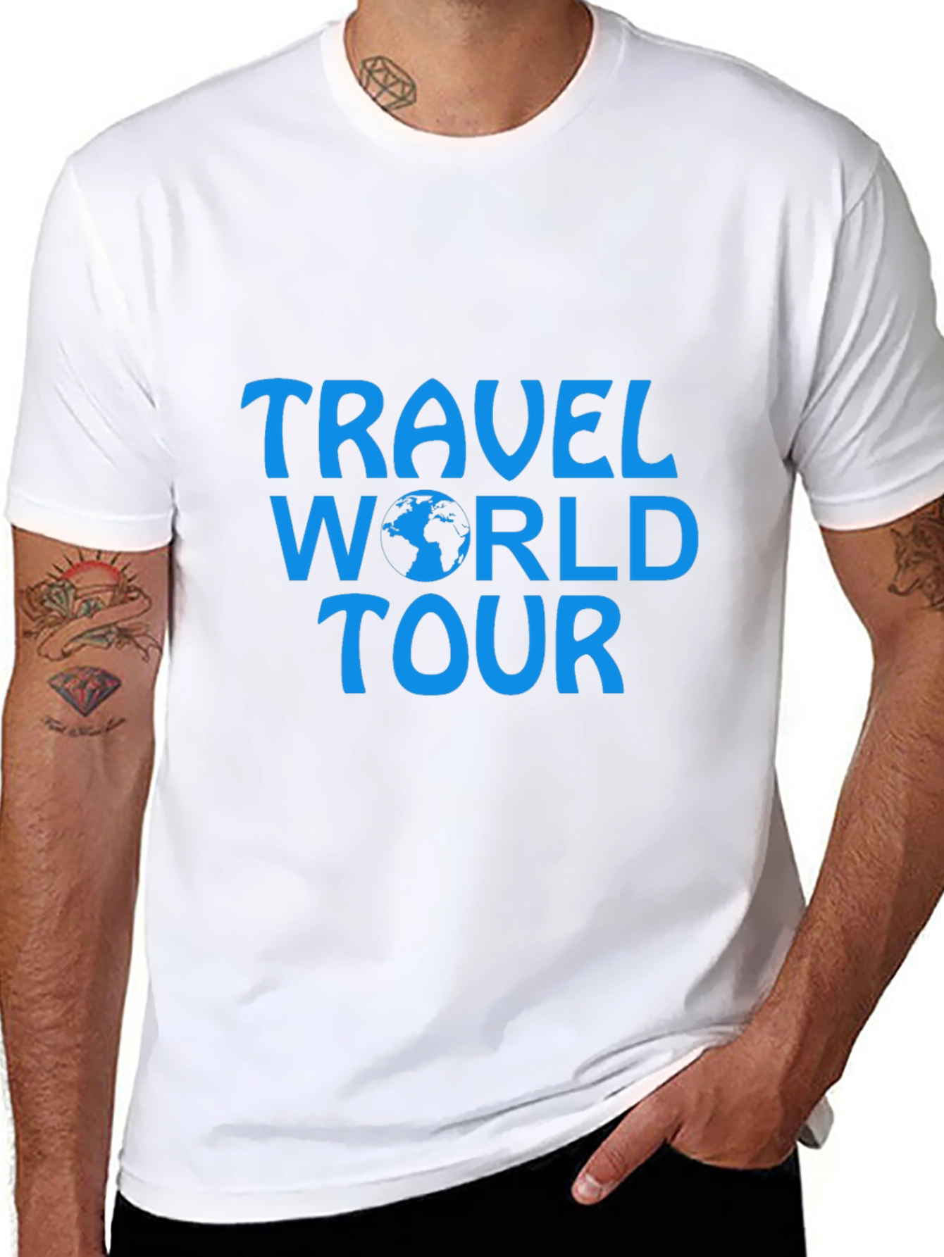 Travel World Tour Graphic Tee - Black