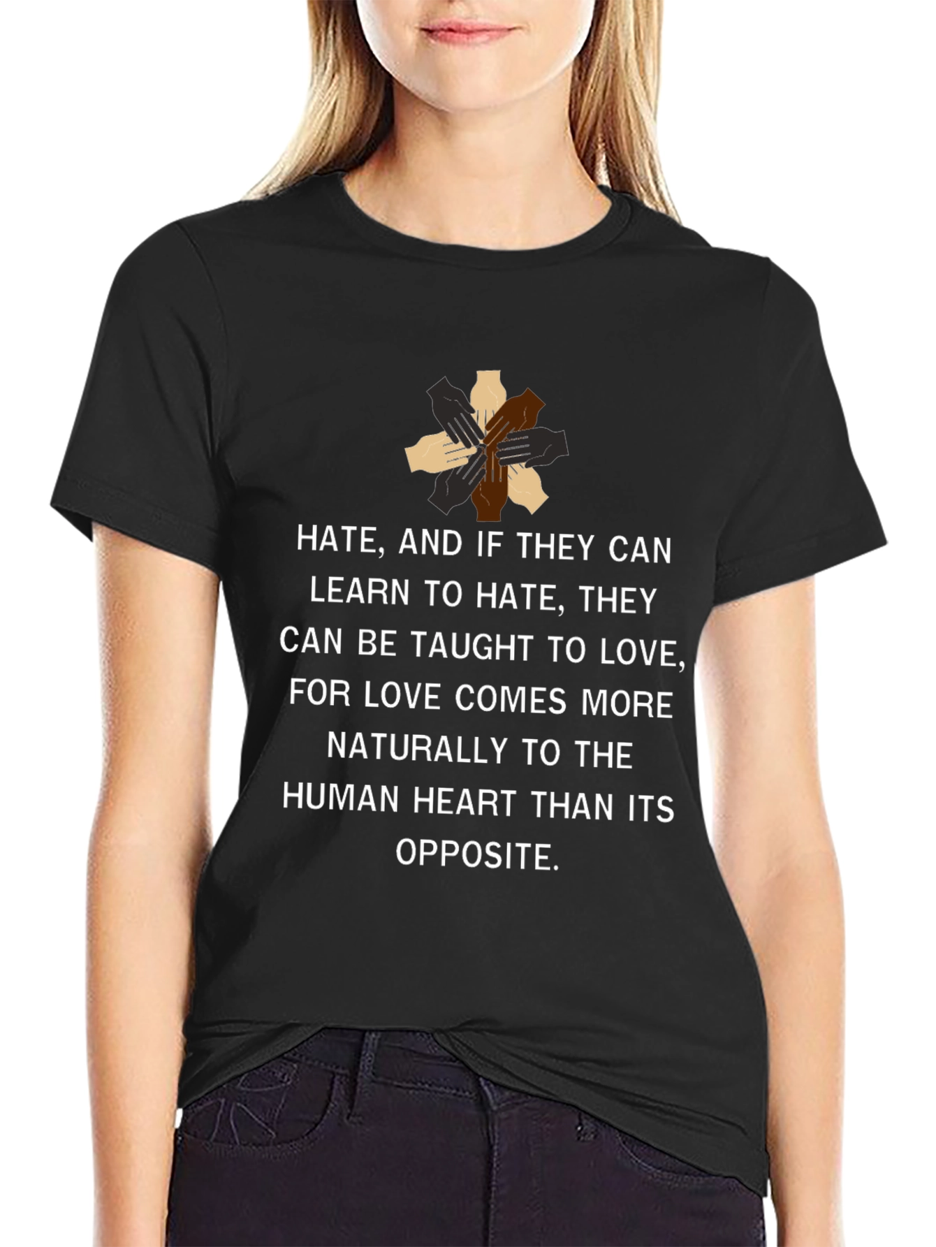 Unity Hands T-Shirt - Love Over Hate