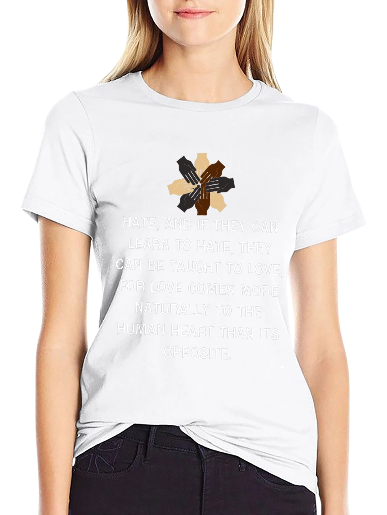 Unity Hands T-Shirt - Love Over Hate
