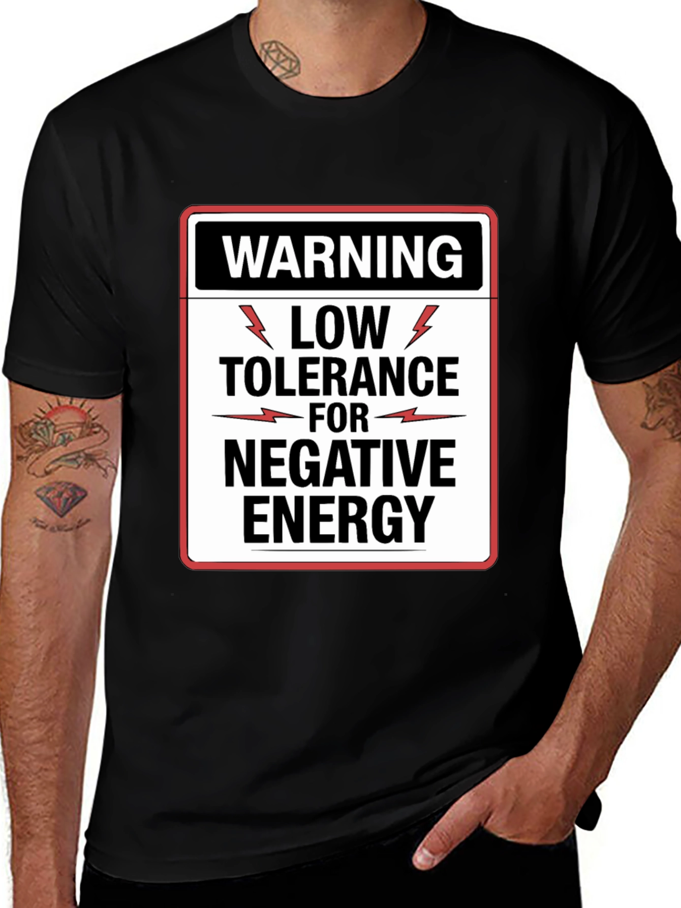 Warning Low Tolerance Negative Energy Graphic Tee