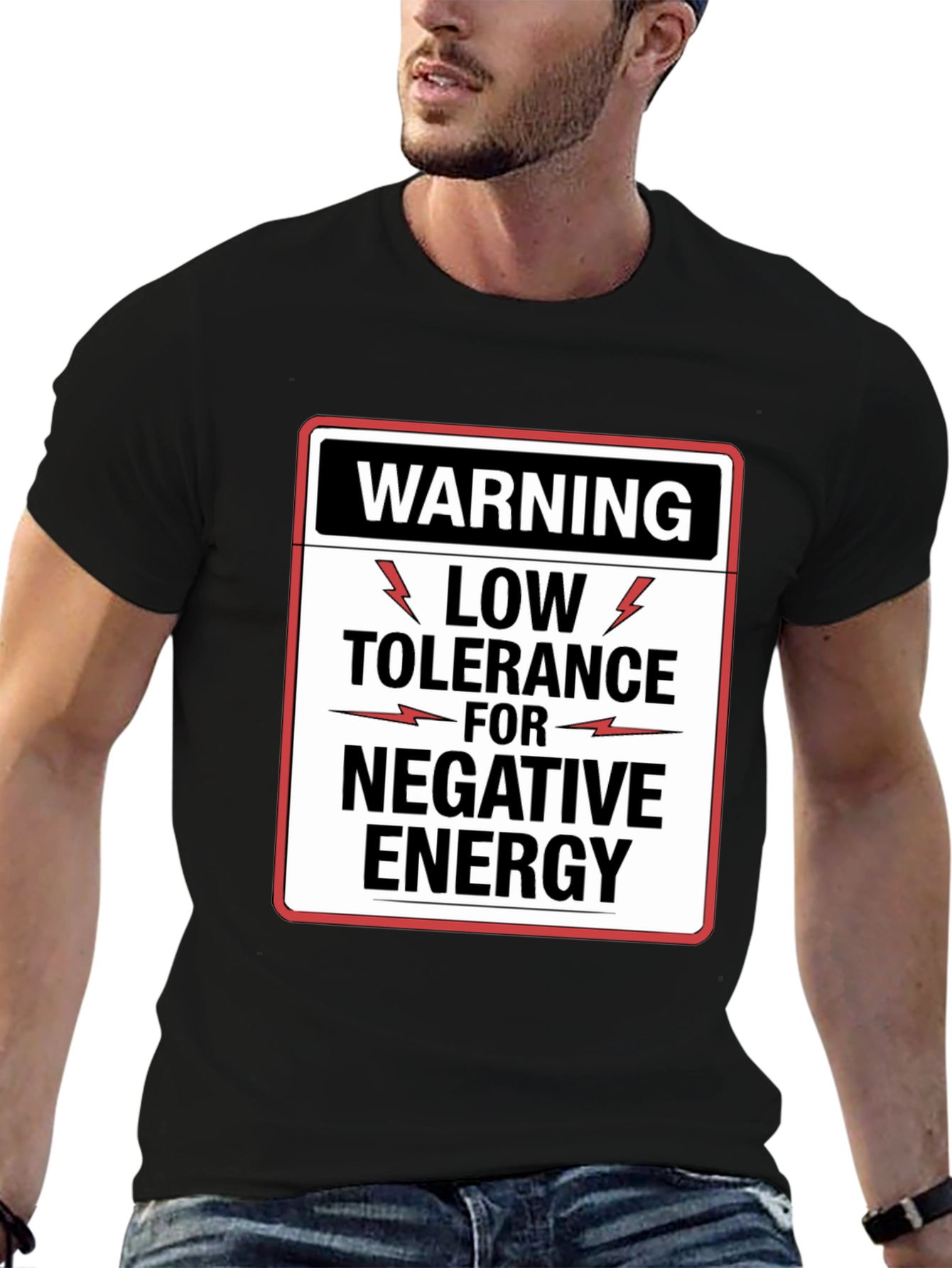 Warning Low Tolerance Negative Energy Graphic Tee