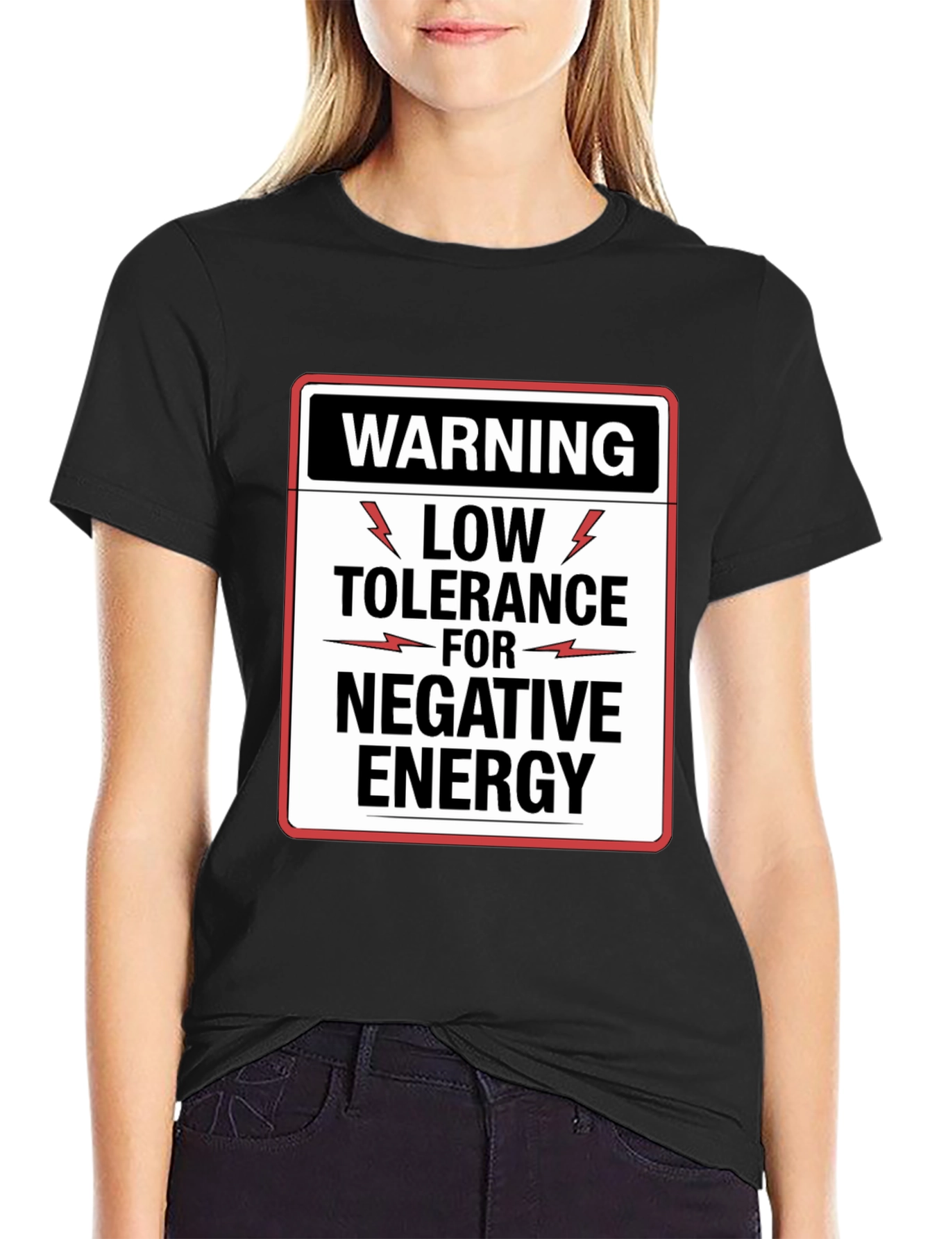 Warning Low Tolerance Negative Energy Graphic Tee