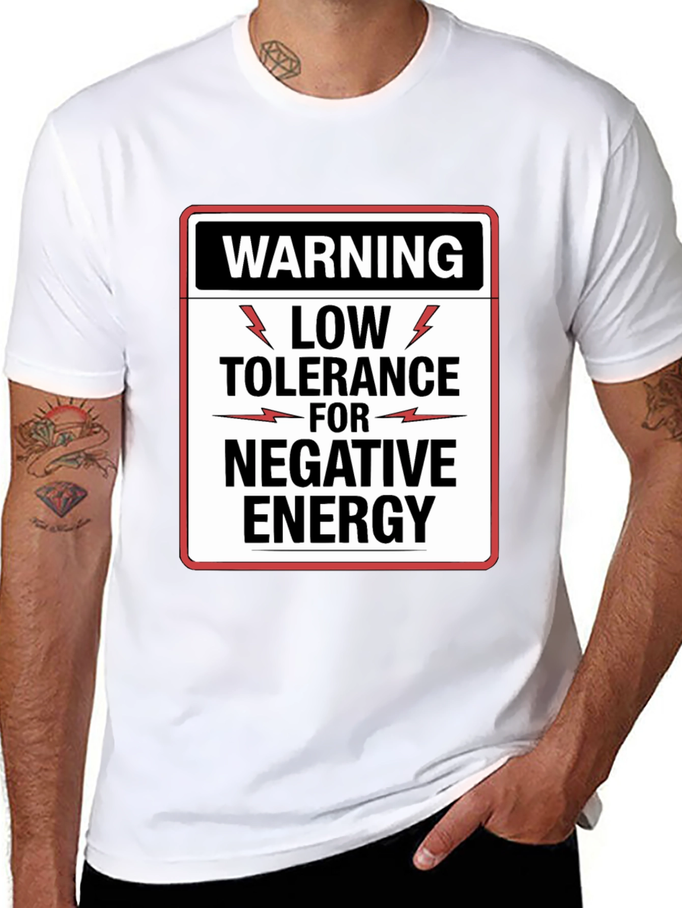 Warning Low Tolerance Negative Energy Graphic Tee