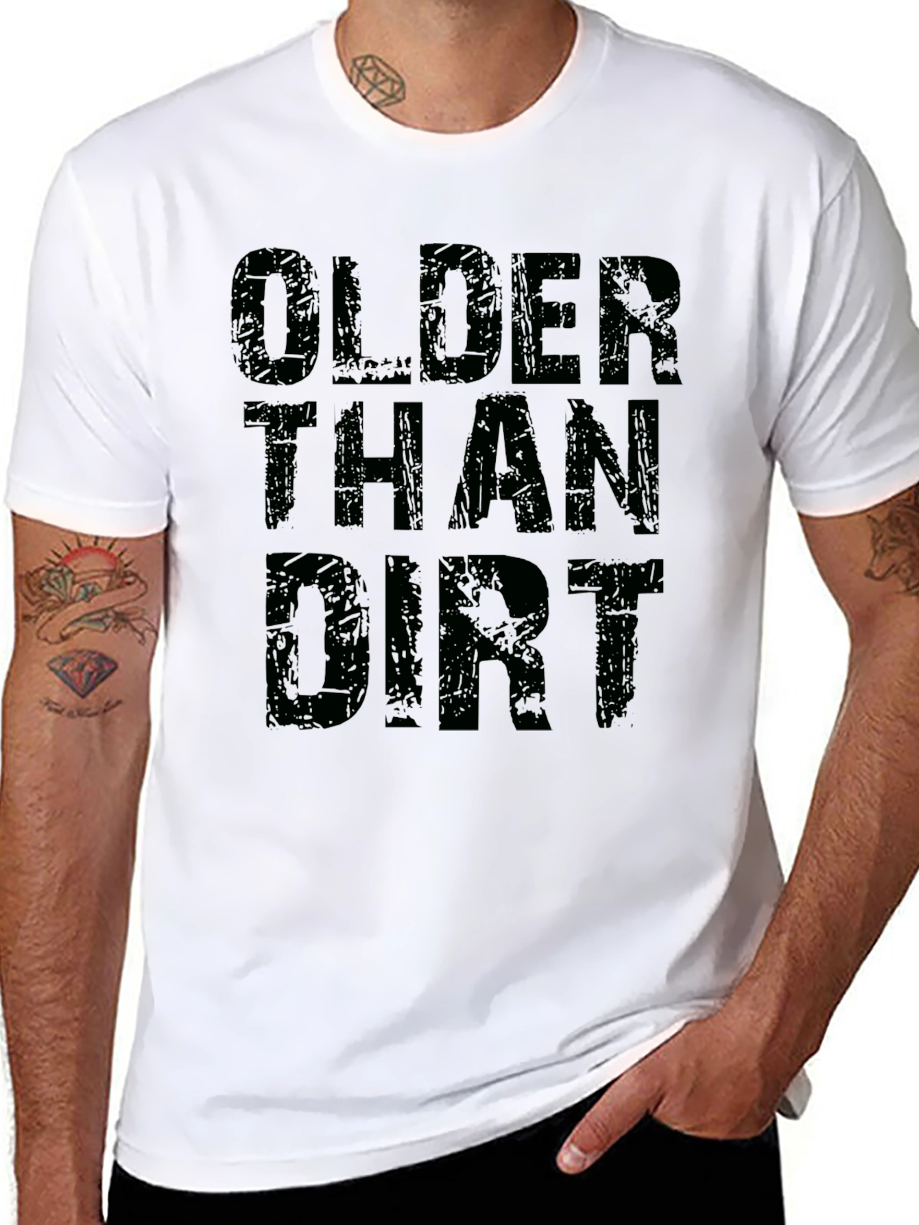 Older Than Dirt Black Graphic T-Shirt
