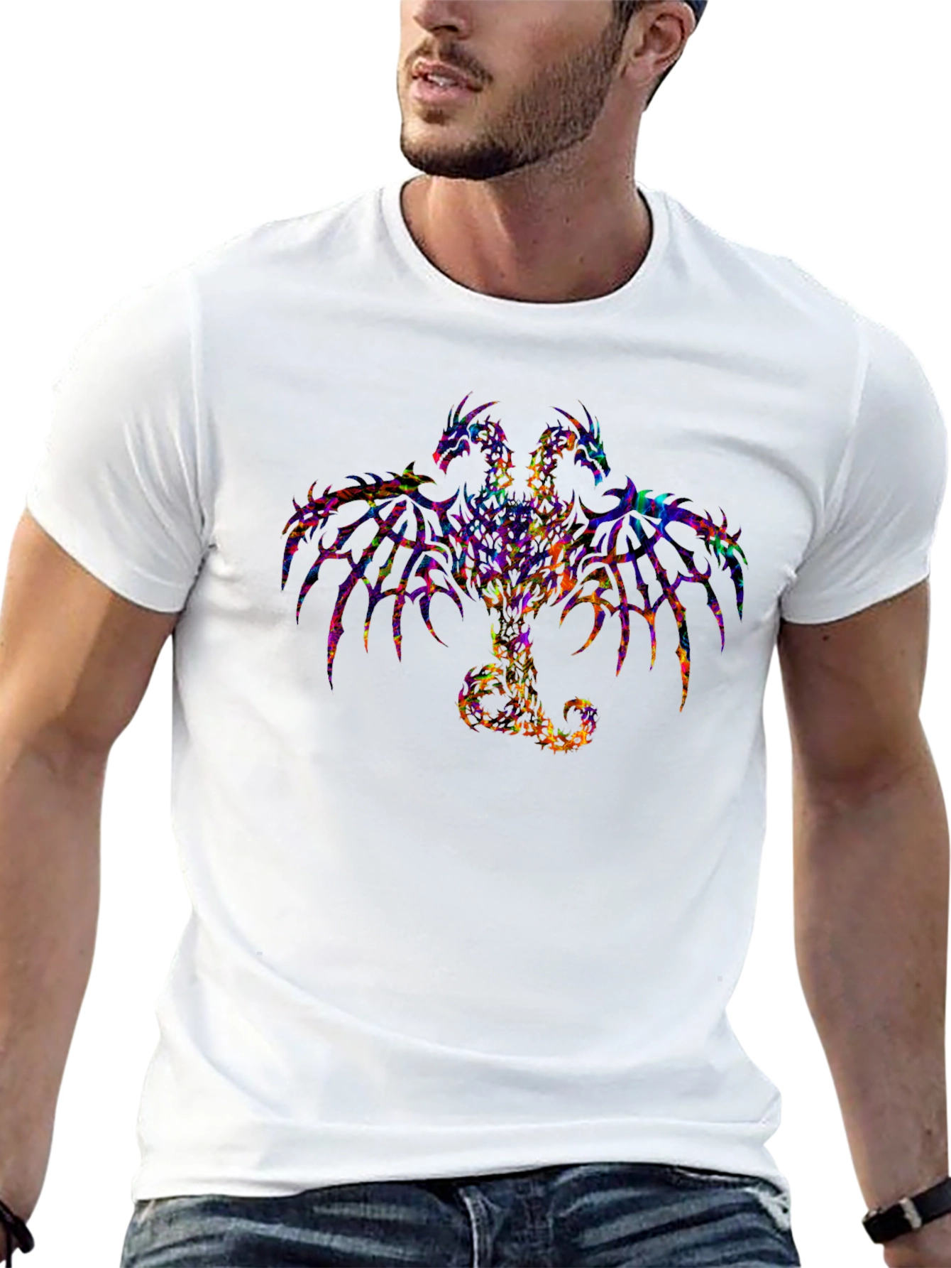 Three-Headed Dragon Graphic Tee - Black