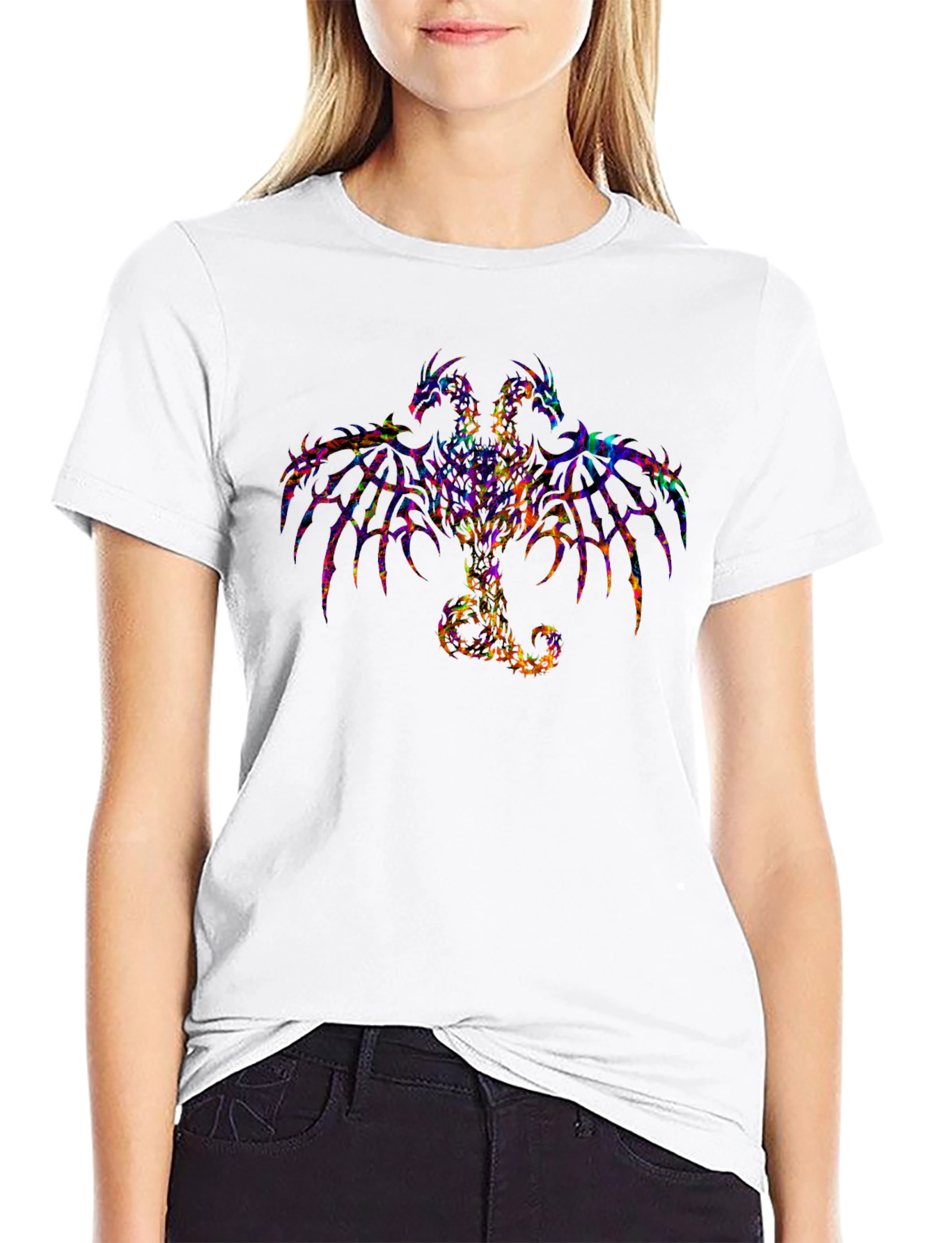 Three-Headed Dragon Graphic Tee - Black