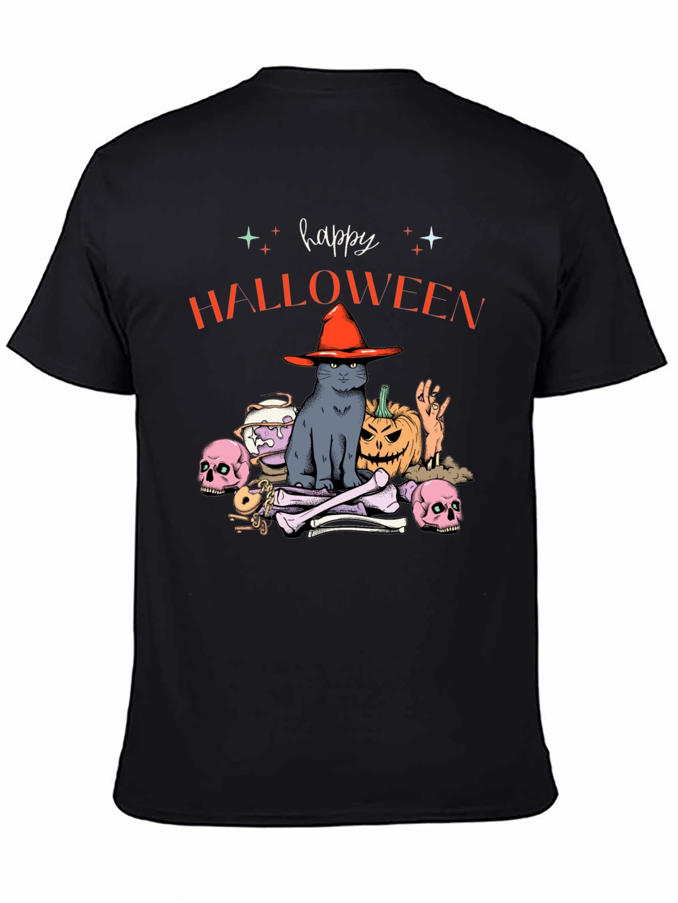 Happy Halloween Cat Graphic Tee