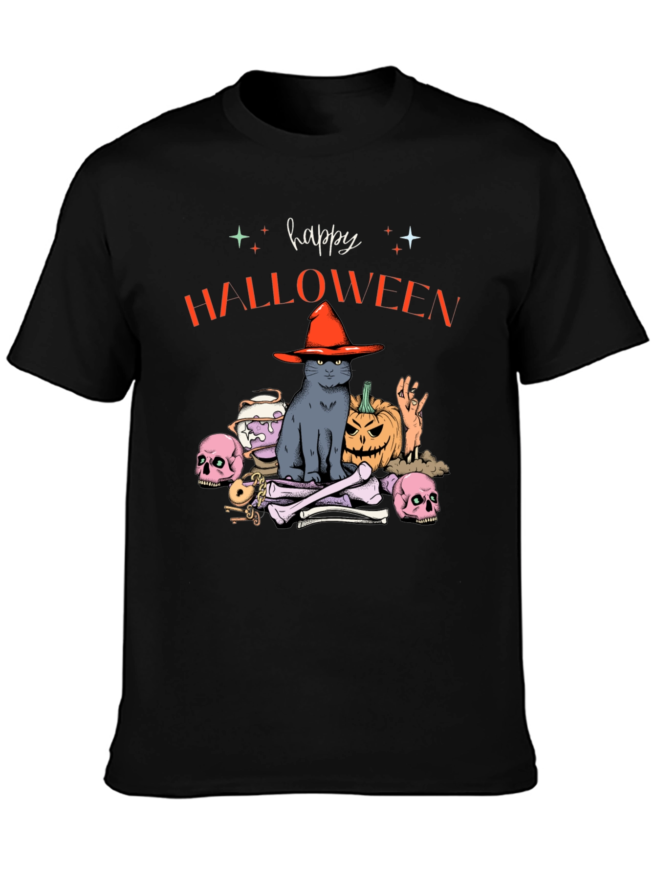 Happy Halloween Cat Graphic Tee
