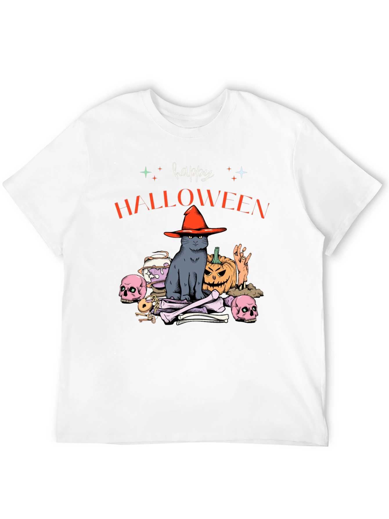 Happy Halloween Cat Graphic Tee