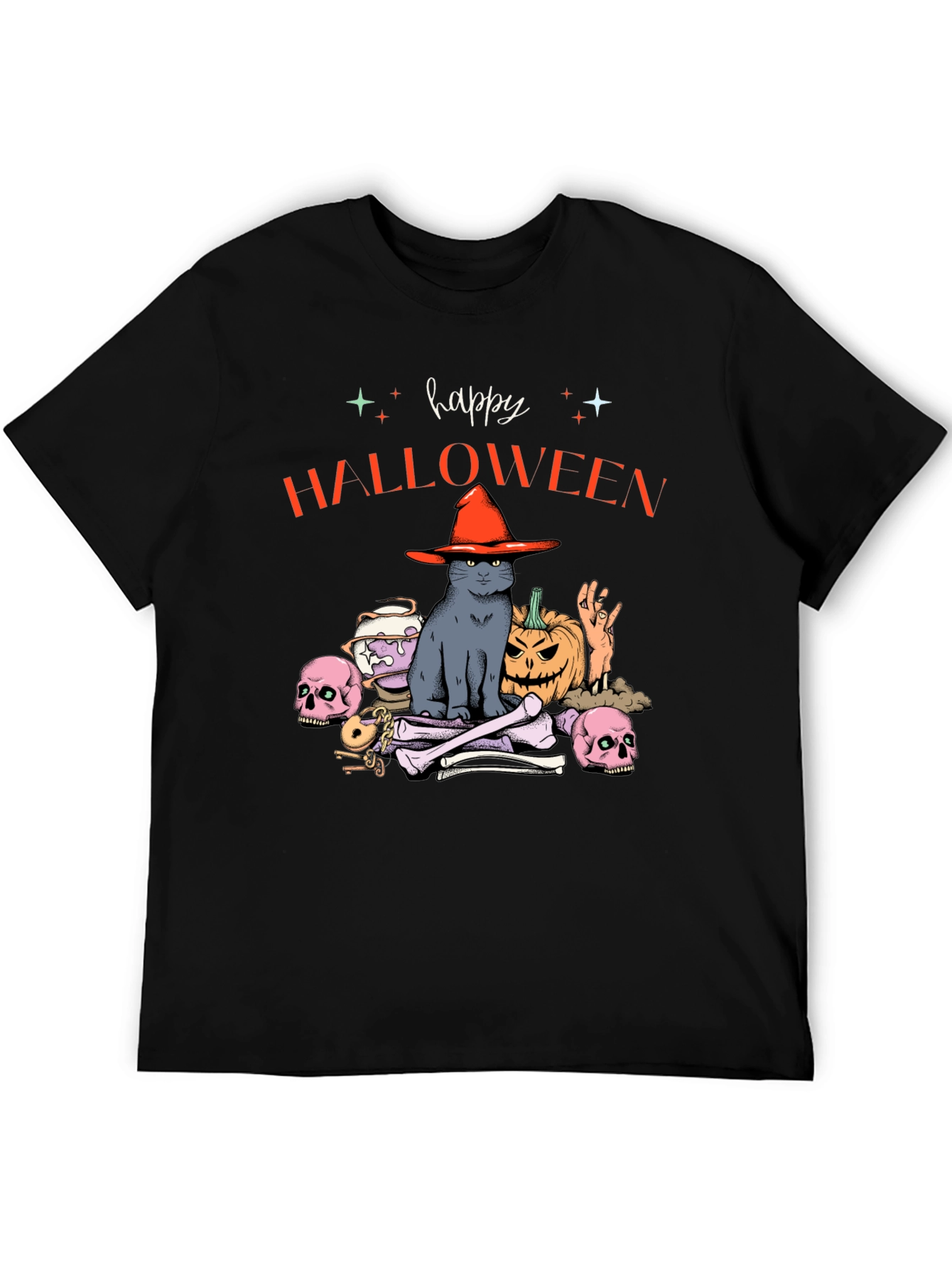 Happy Halloween Cat Graphic Tee