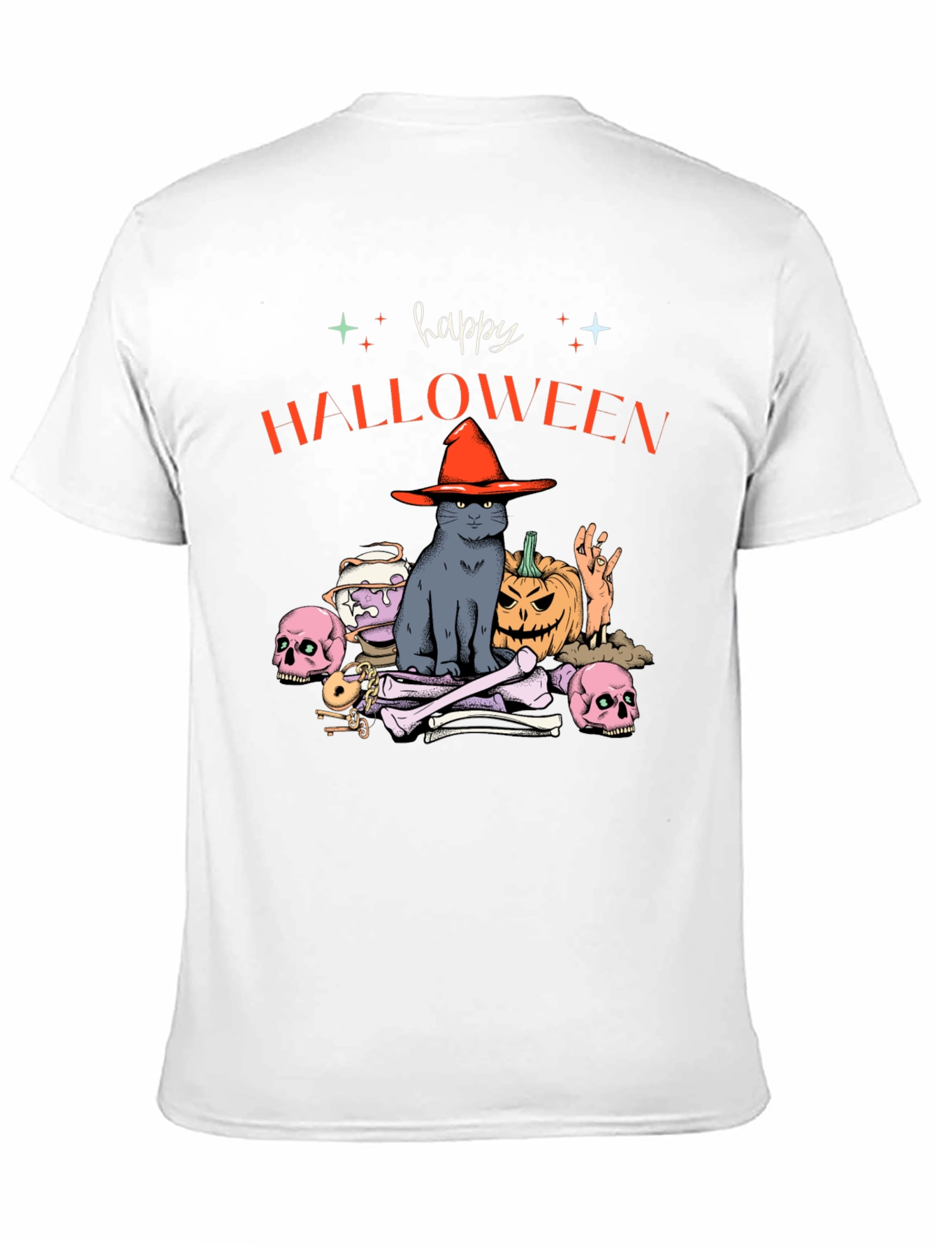 Happy Halloween Cat Graphic Tee