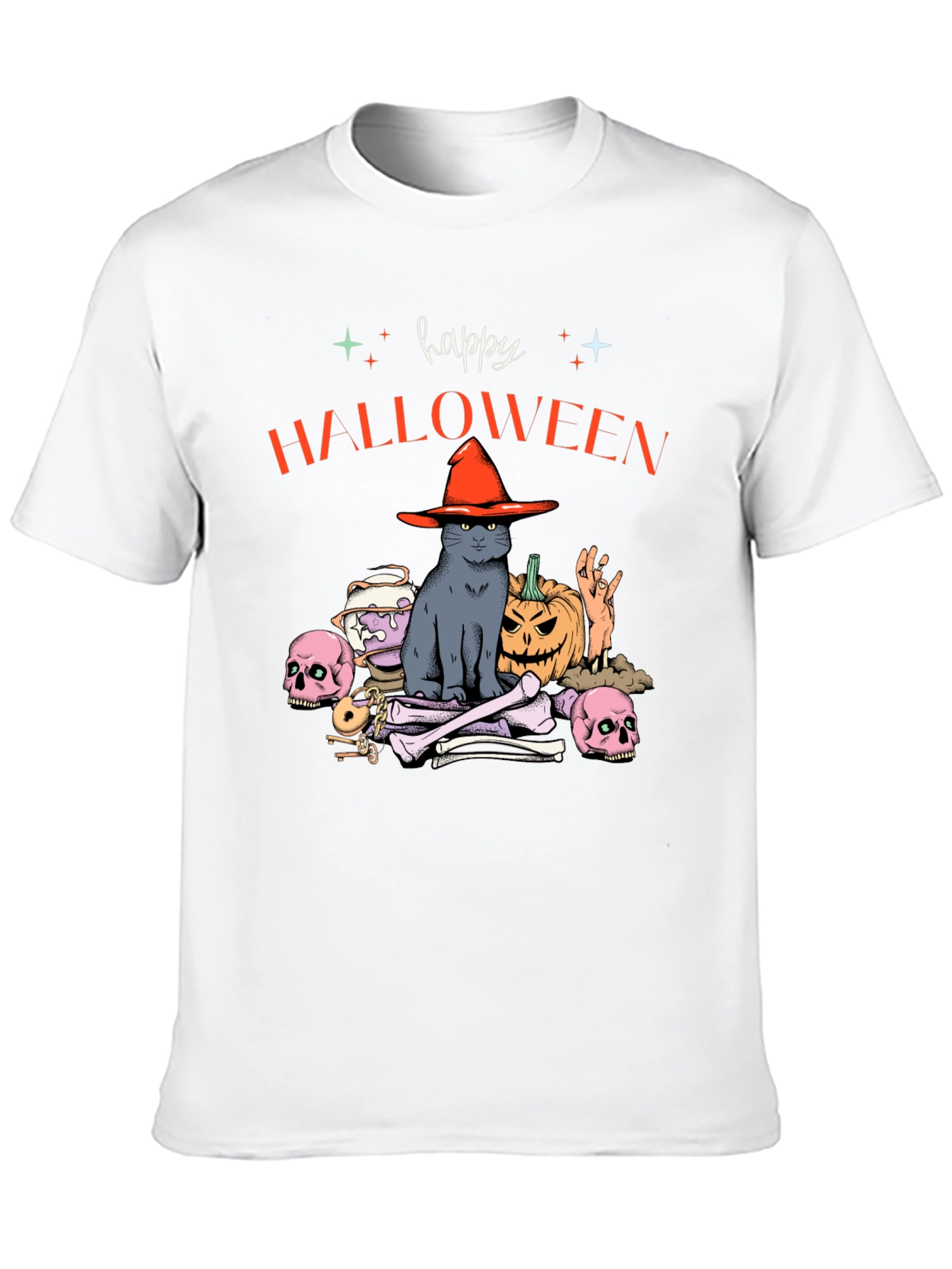 Happy Halloween Cat Graphic Tee