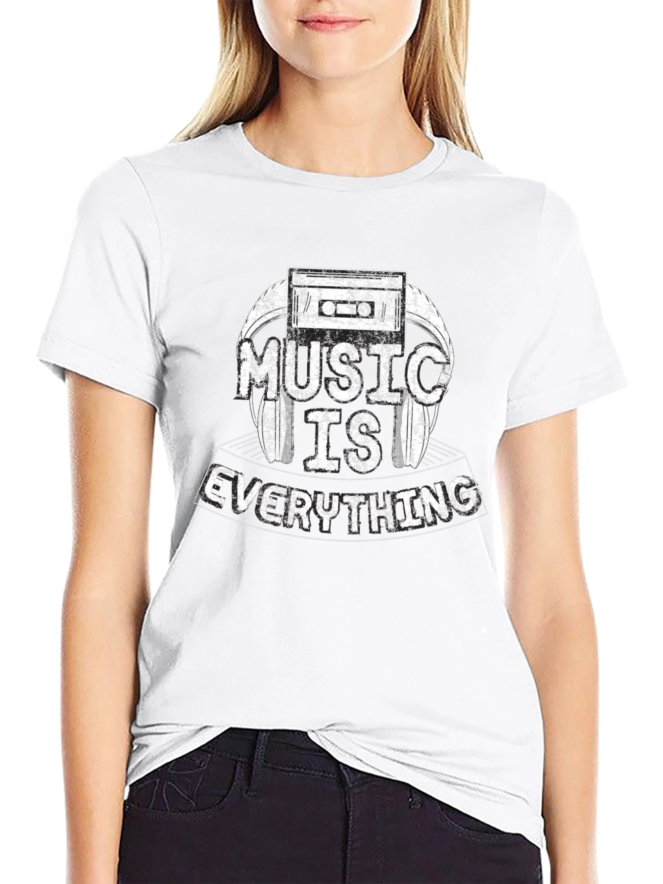 Music Is Everything Black Graphic Tee