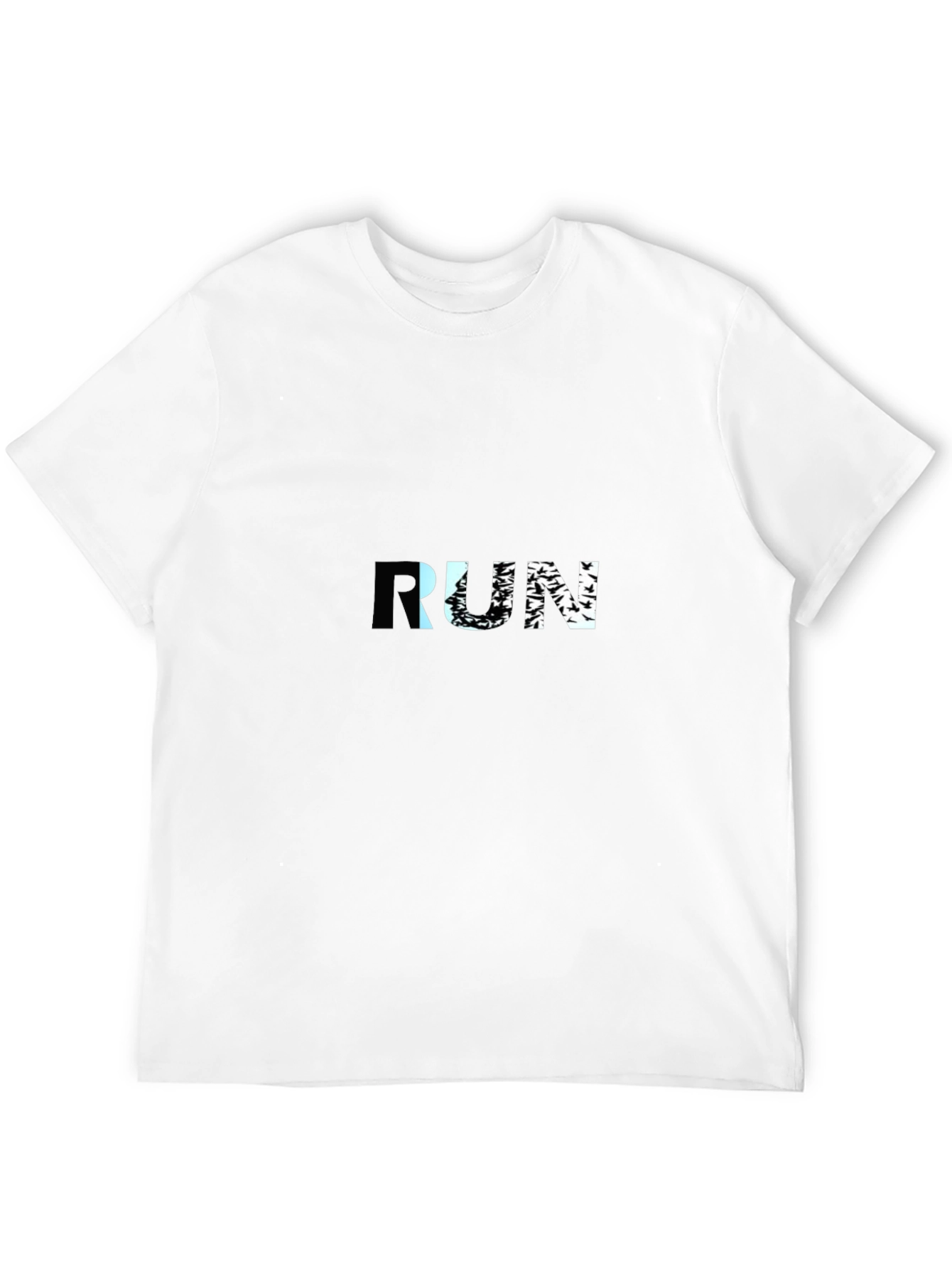 Black RUN Graphic Tee - Mens Short Sleeve
