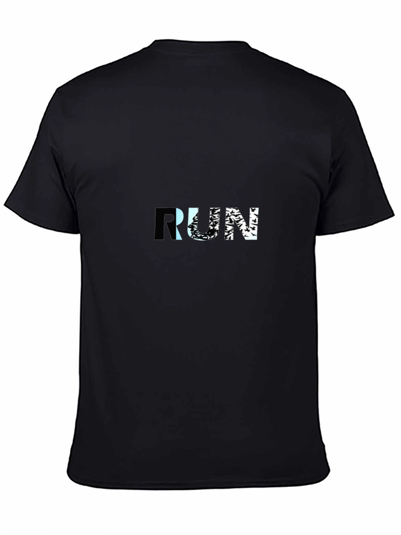 Black RUN Graphic Tee - Mens Short Sleeve