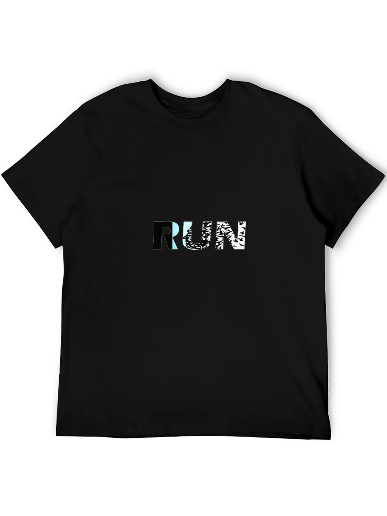 Black RUN Graphic Tee - Mens Short Sleeve