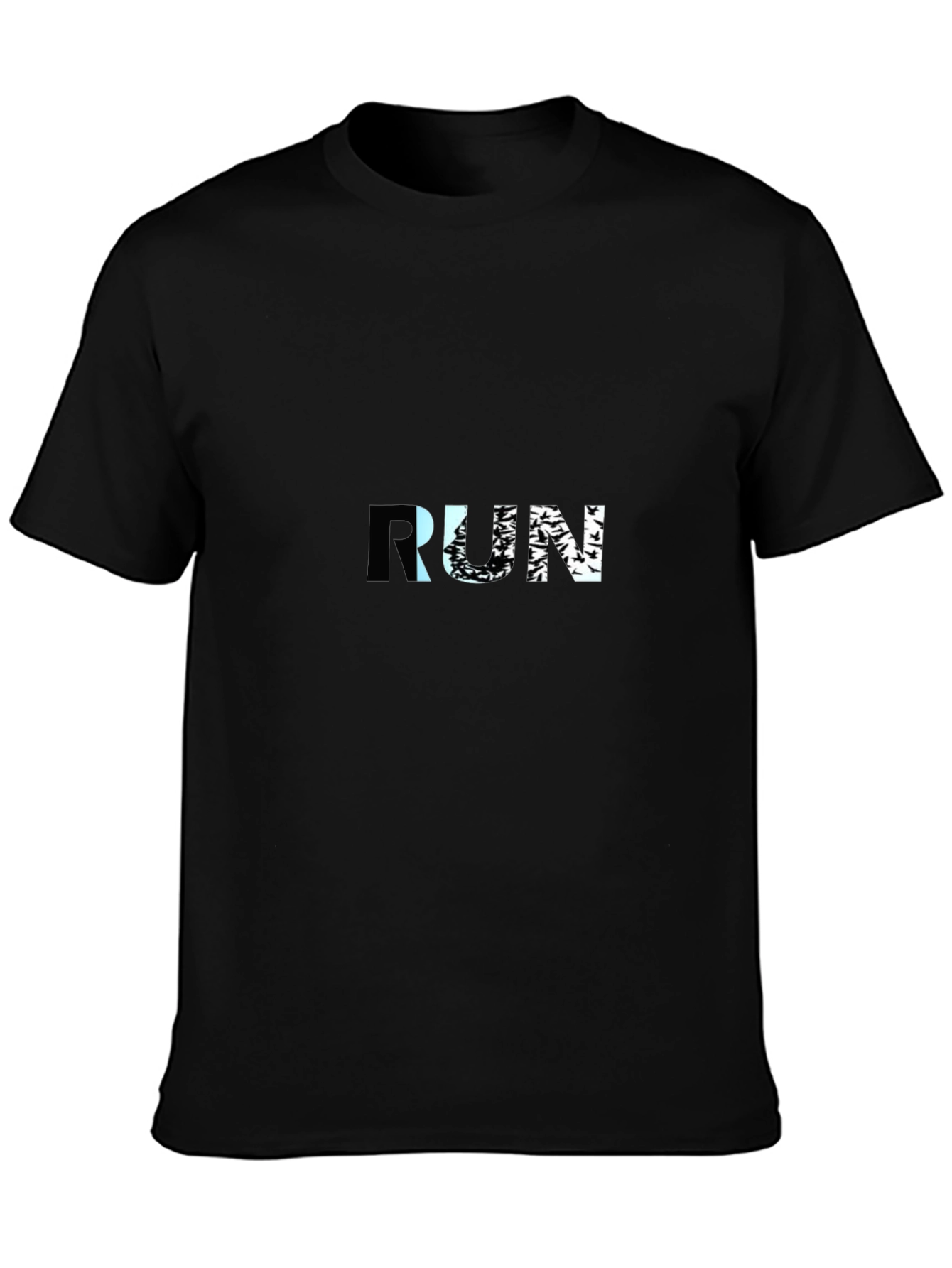 Black RUN Graphic Tee - Mens Short Sleeve