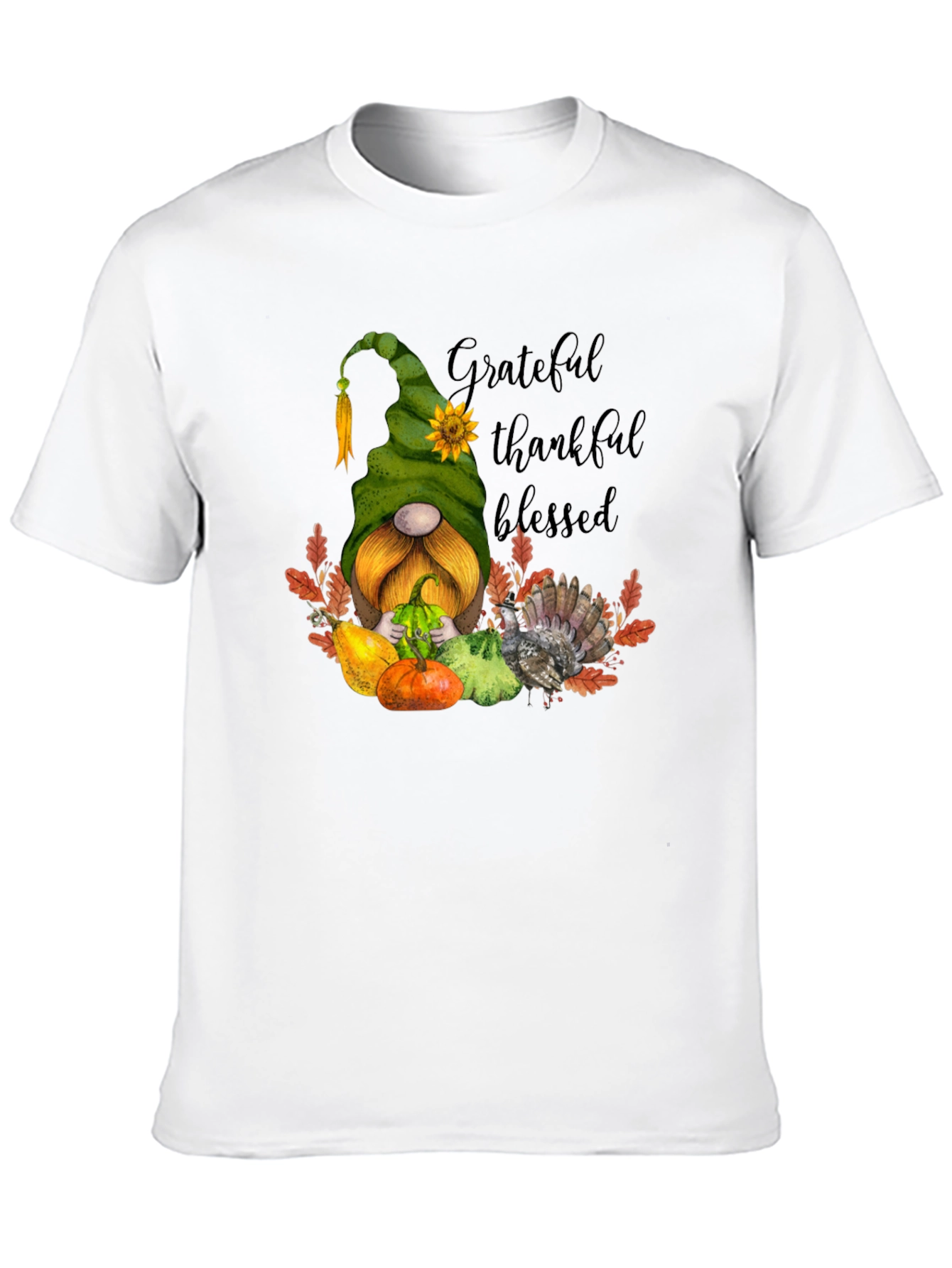Grateful Thankful Blessed Thanksgiving Gnome T-Shirt