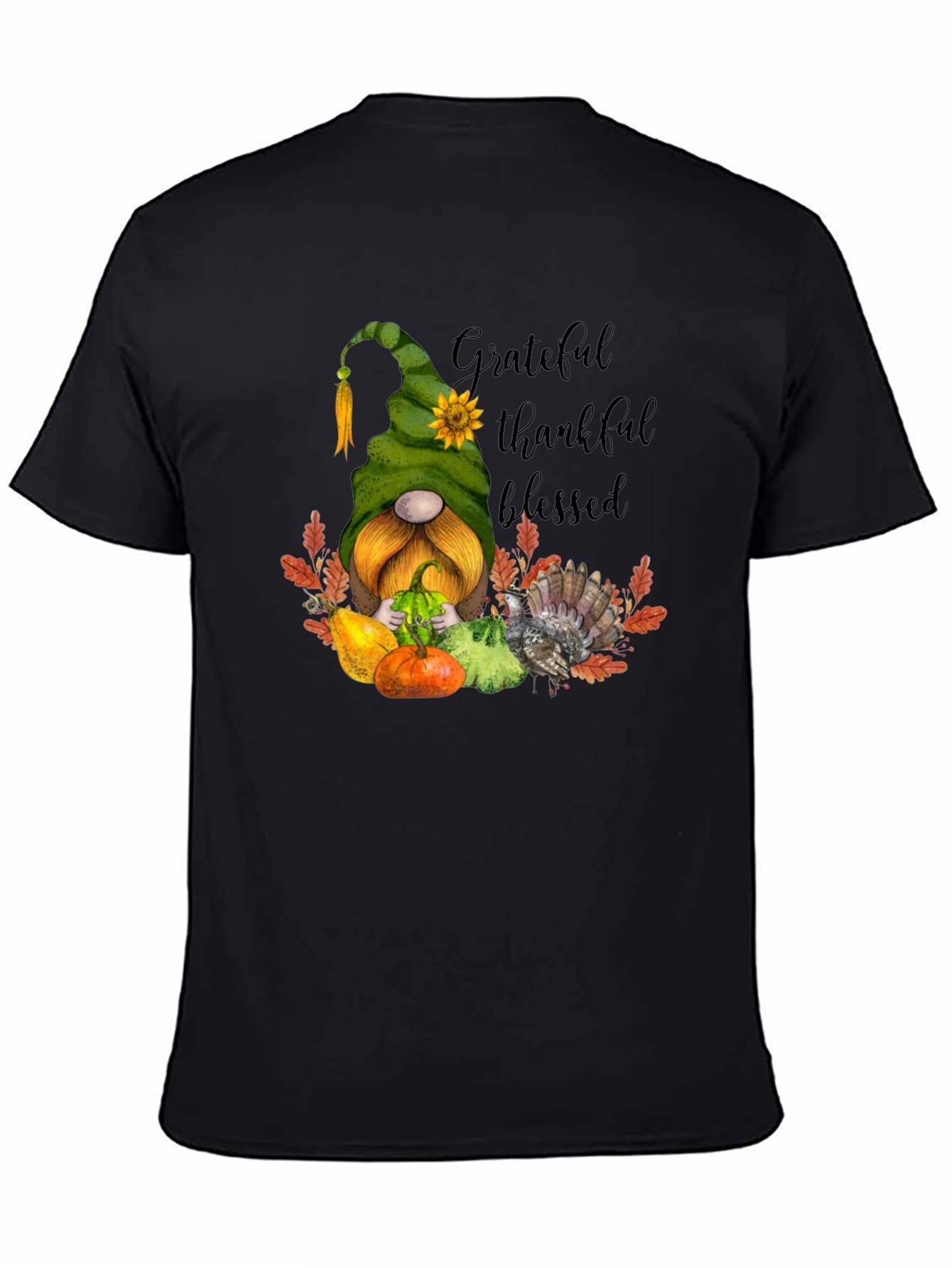 Grateful Thankful Blessed Thanksgiving Gnome T-Shirt