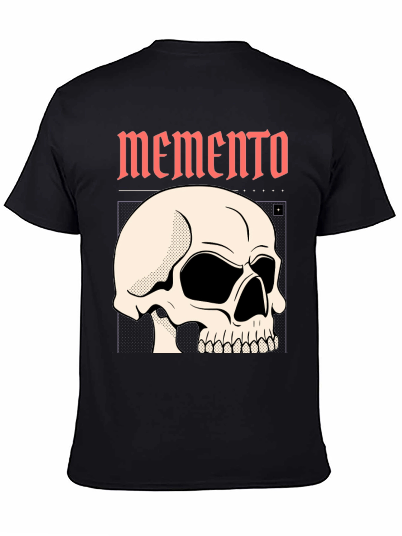 Memento Skull Graphic Black T-Shirt