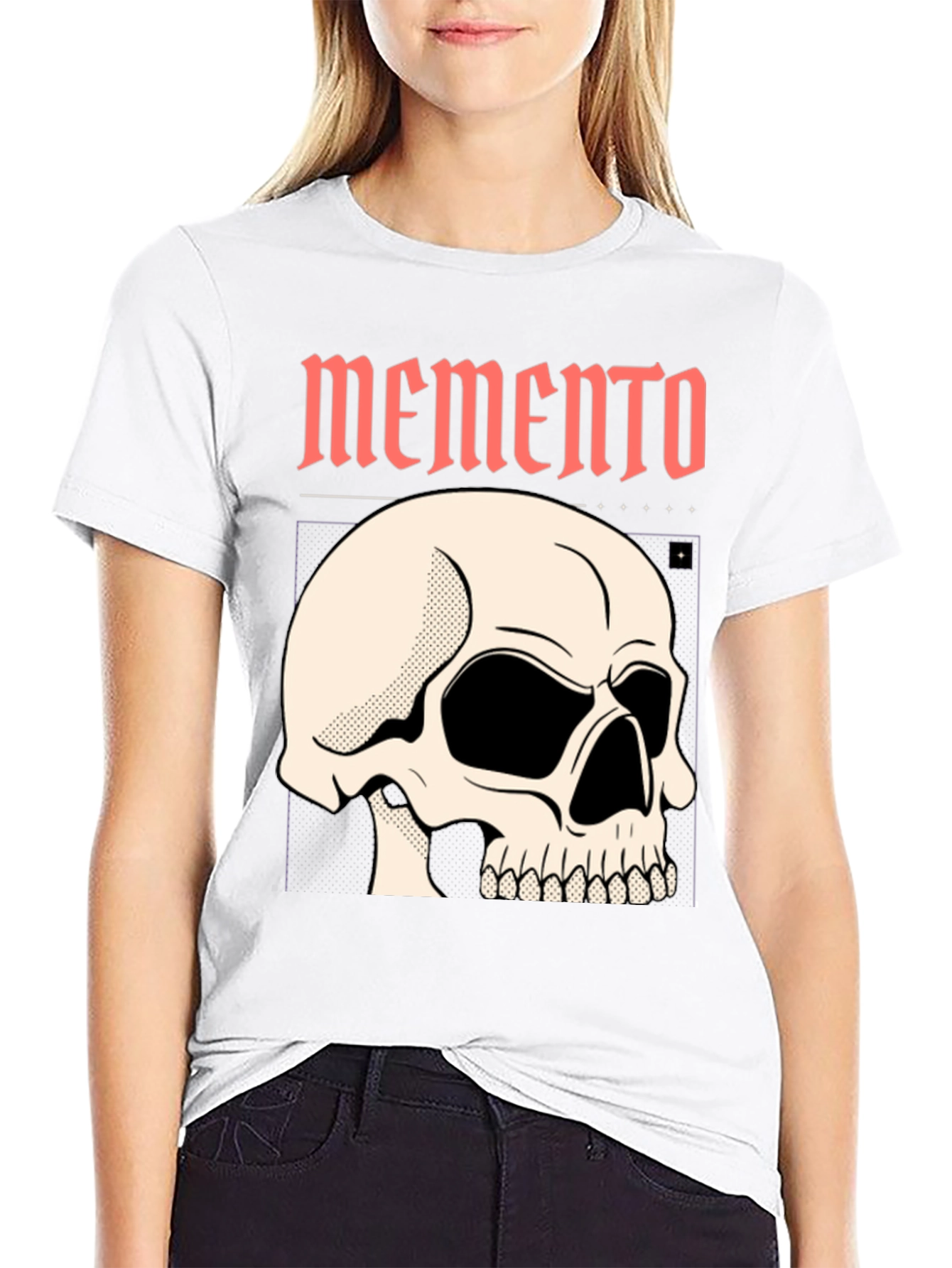 Memento Skull Graphic Black T-Shirt