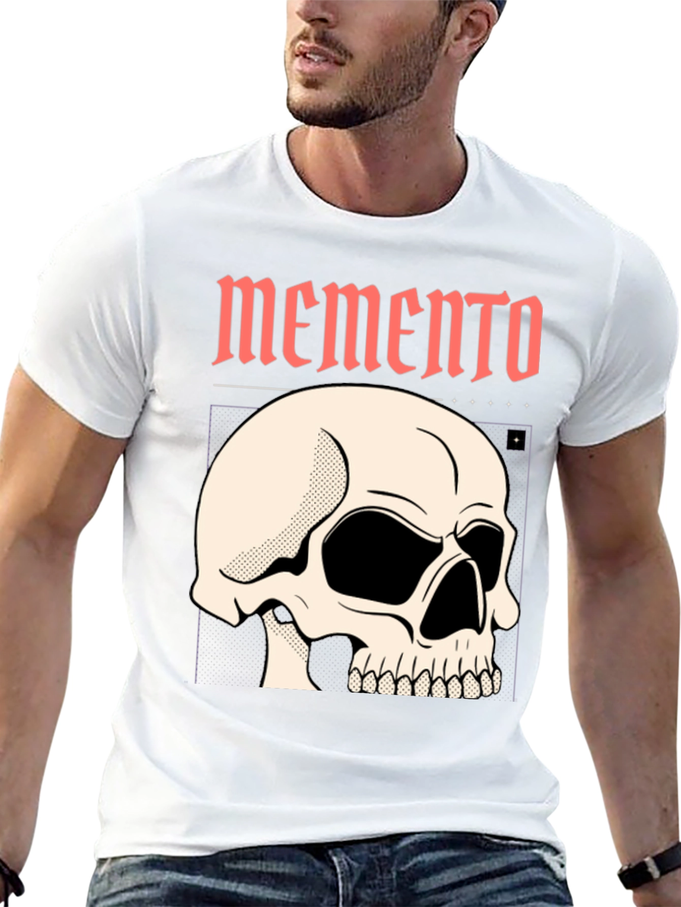 Memento Skull Graphic Black T-Shirt