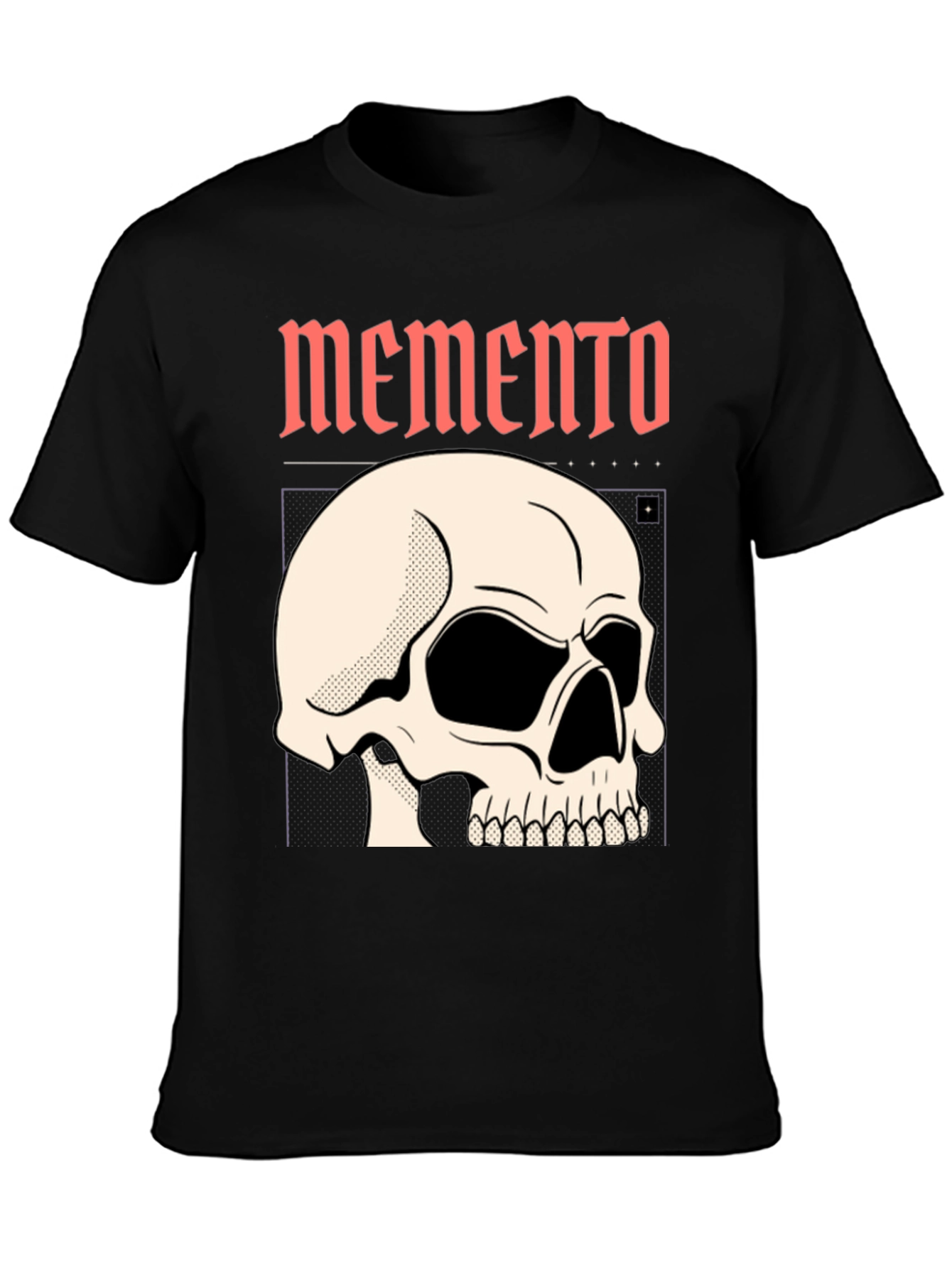 Memento Skull Graphic Black T-Shirt
