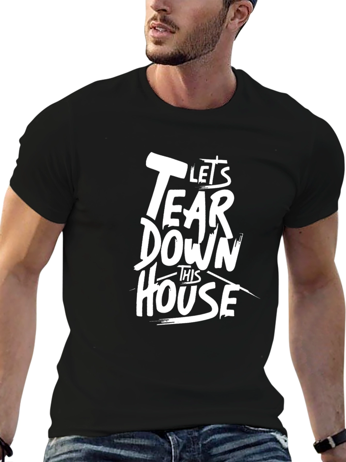 Tear Down This House Graphic Print Tee - Black