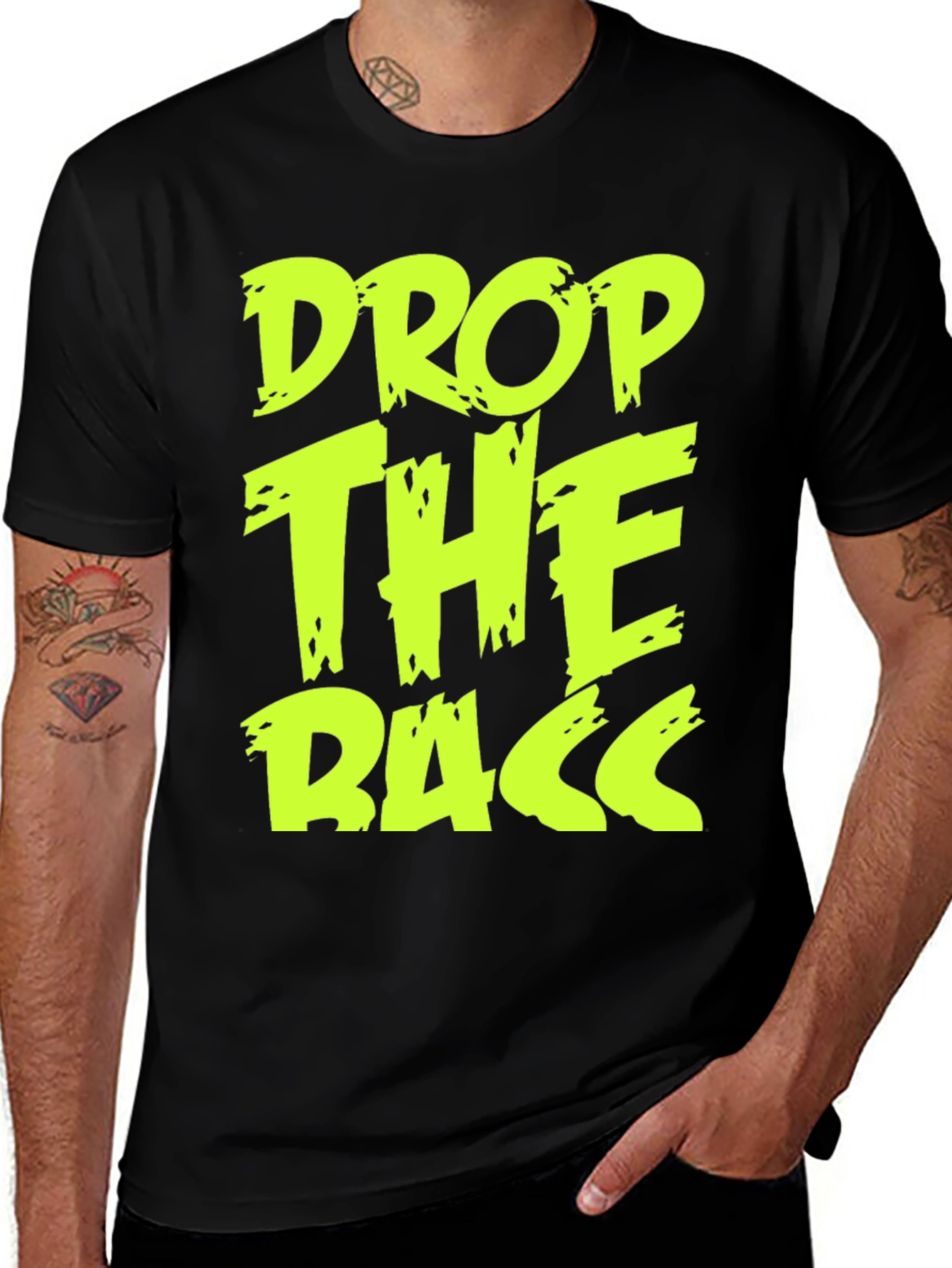 Drop The Bass Graphic Tee - Black Cotton T-Shirt