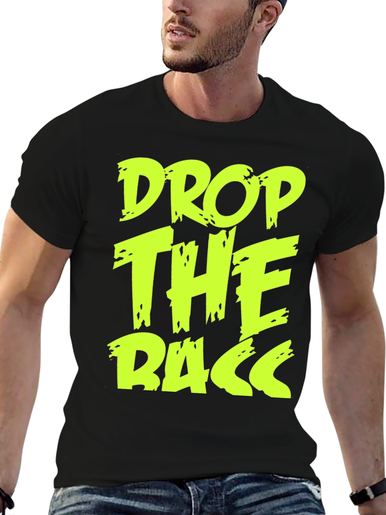 Drop The Bass Graphic Tee - Black Cotton T-Shirt