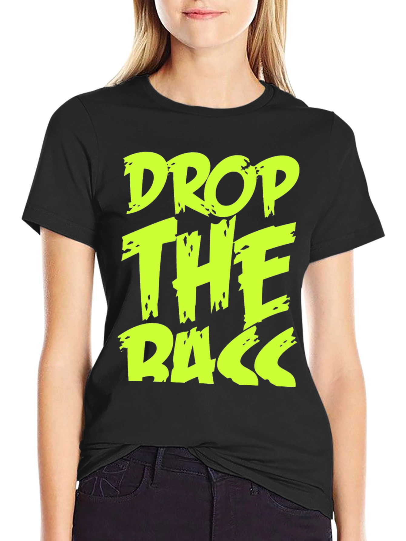 Drop The Bass Graphic Tee - Black Cotton T-Shirt