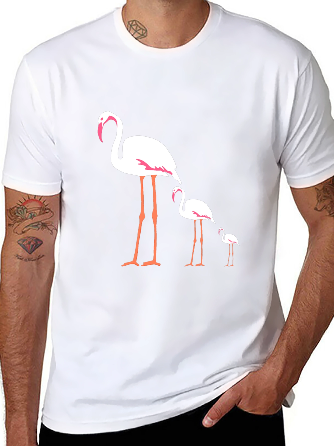 Flamingo Family Black T-Shirt