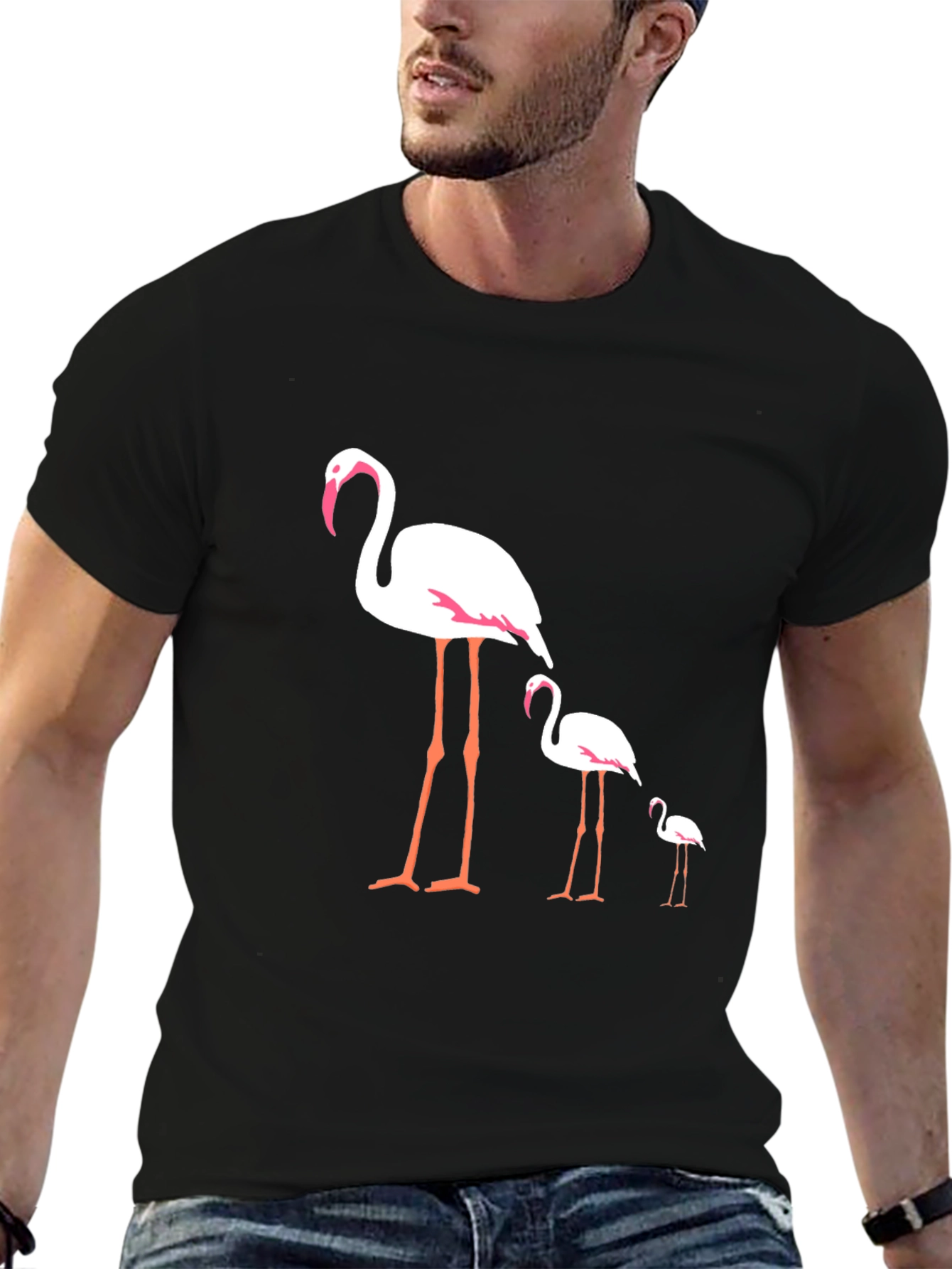 Flamingo Family Black T-Shirt