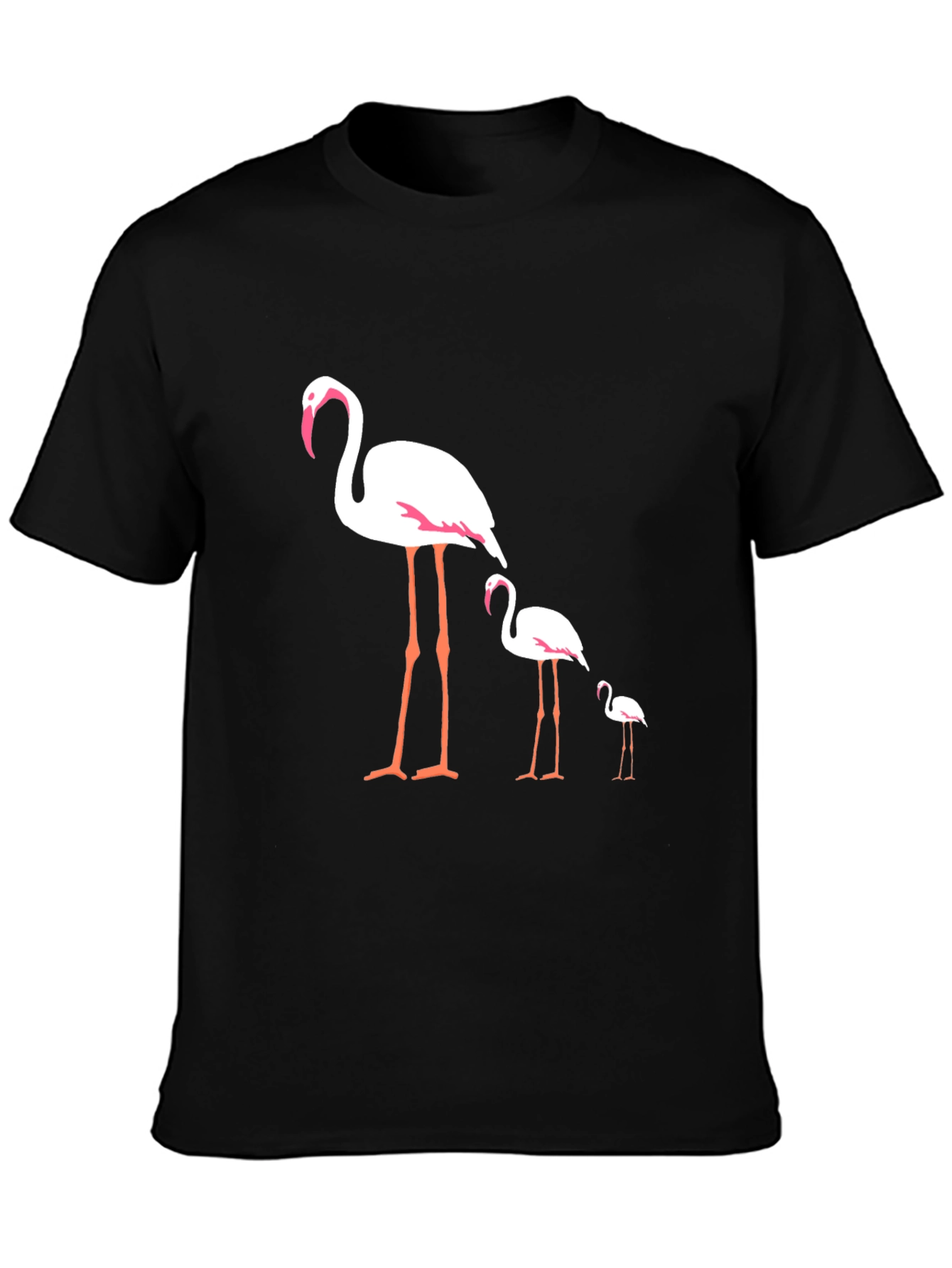Flamingo Family Black T-Shirt