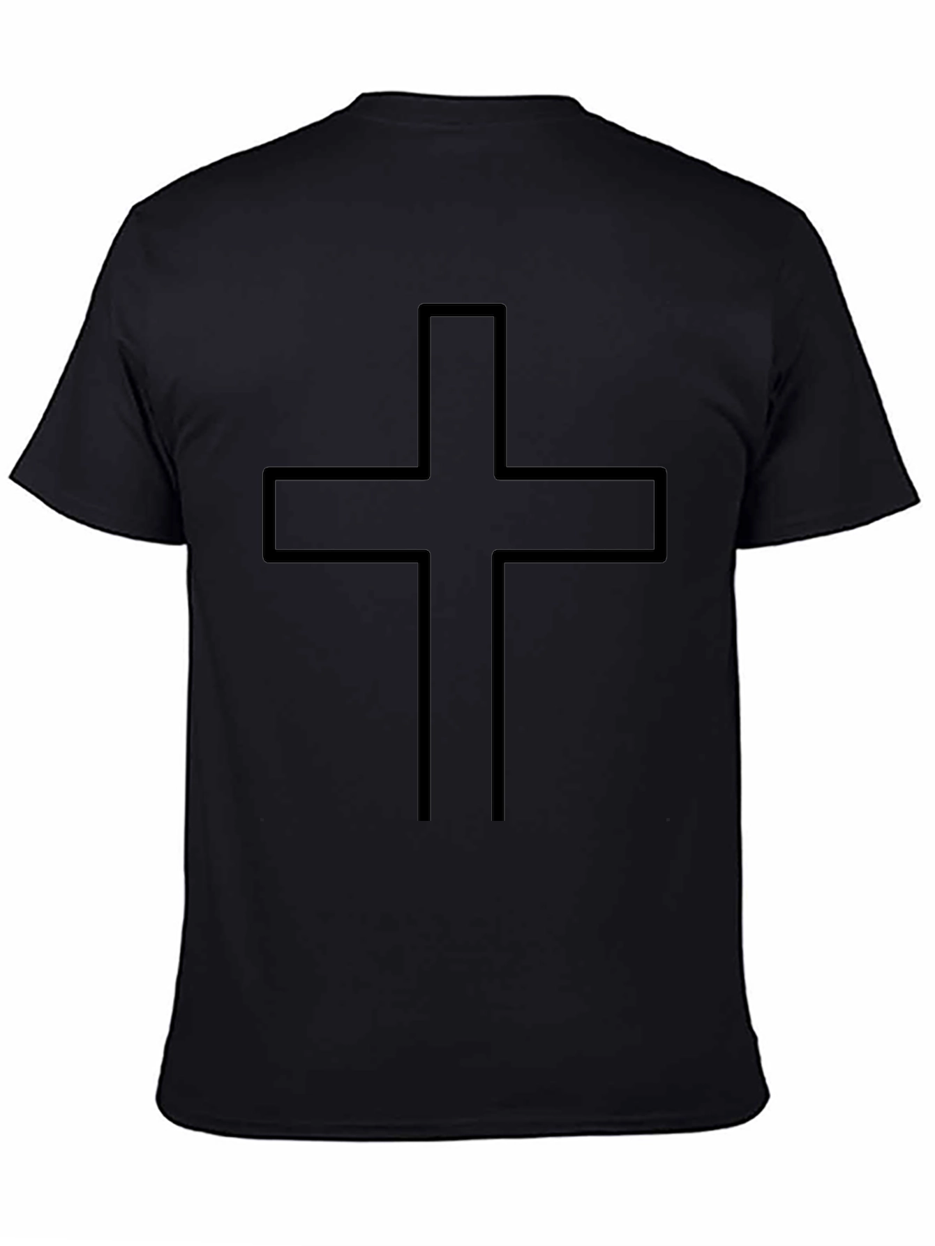Classic Cross Graphic Tee - Black Cotton T-Shirt
