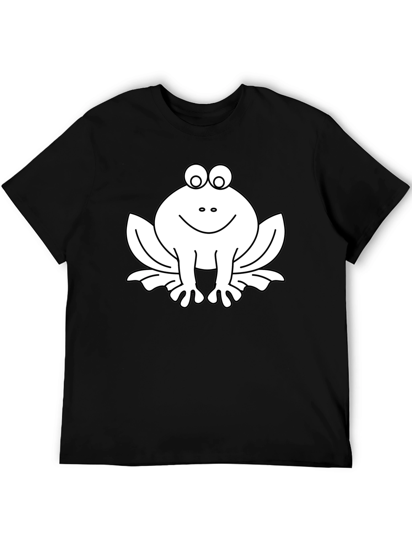 Funny Frog Graphic Tee - Black Cotton T-Shirt