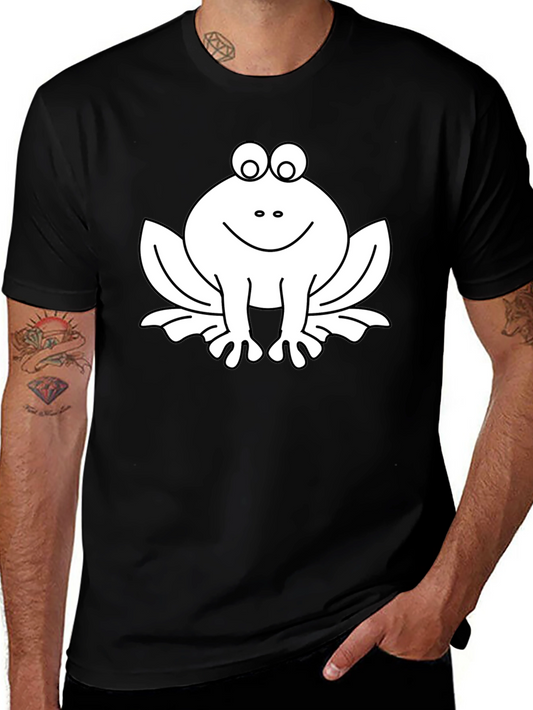 Funny Frog Graphic Tee - Black Cotton T-Shirt
