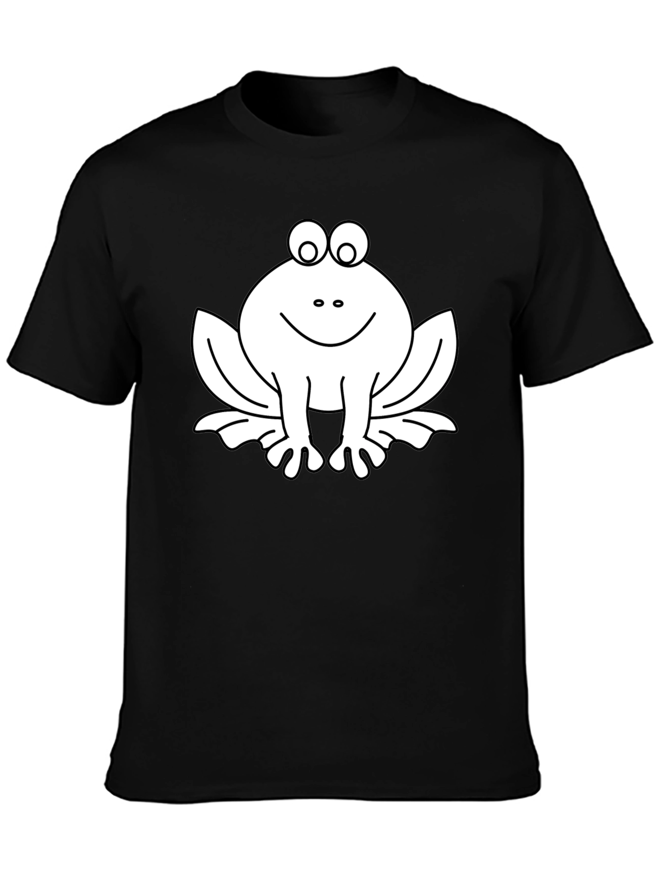 Funny Frog Graphic Tee - Black Cotton T-Shirt