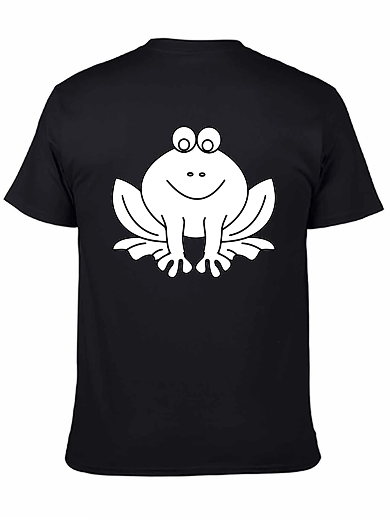 Funny Frog Graphic Tee - Black Cotton T-Shirt
