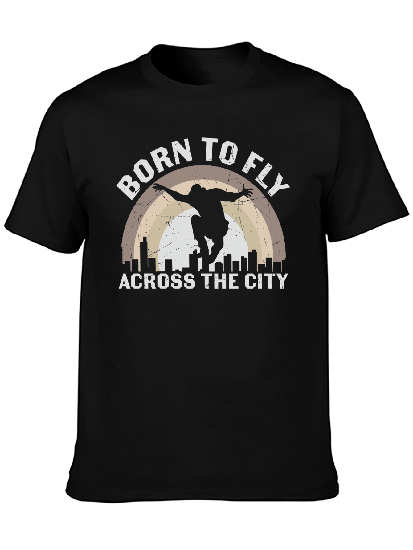 Born to Fly Across The City Black T-Shirt