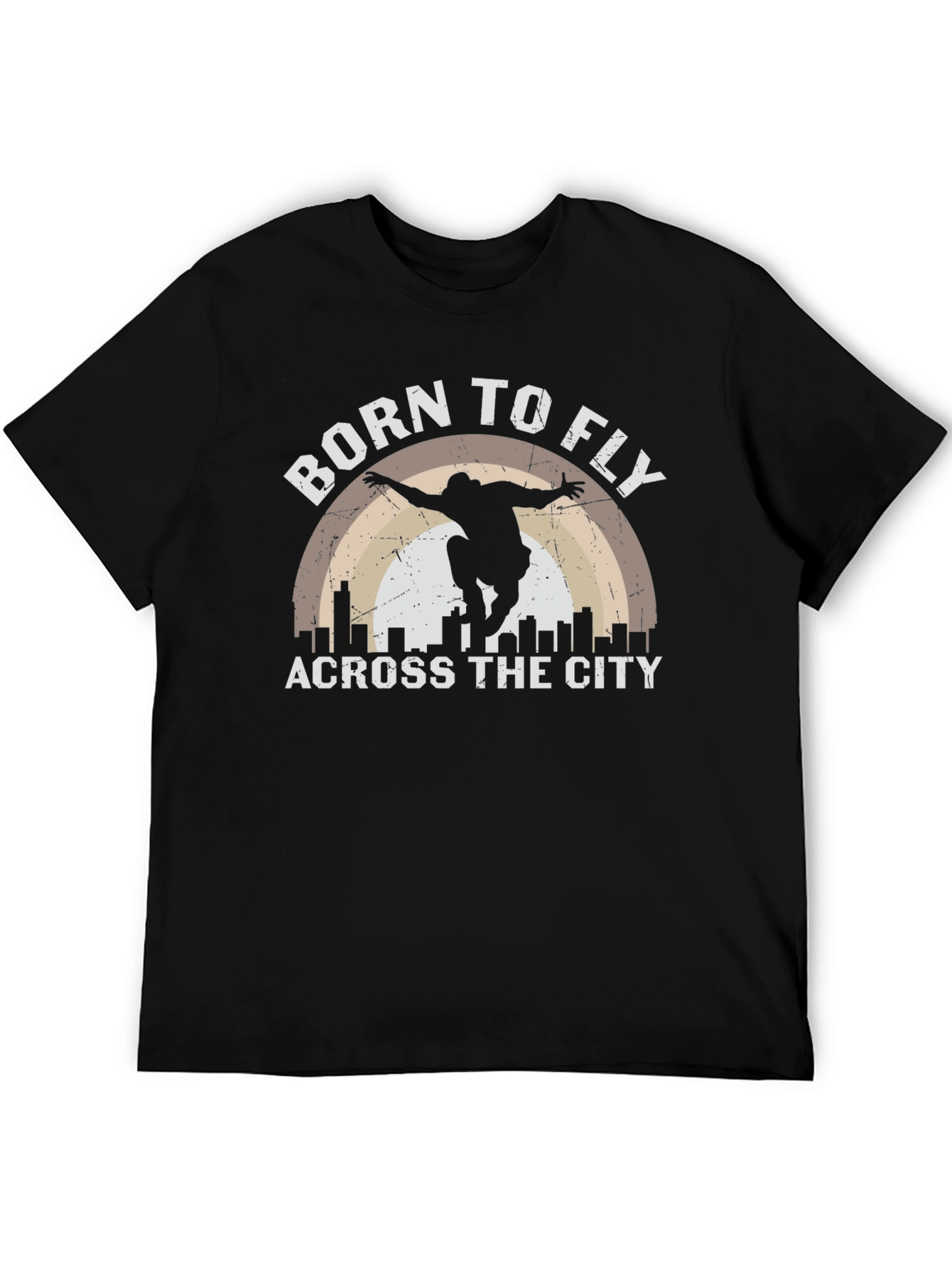 Born to Fly Across The City Black T-Shirt