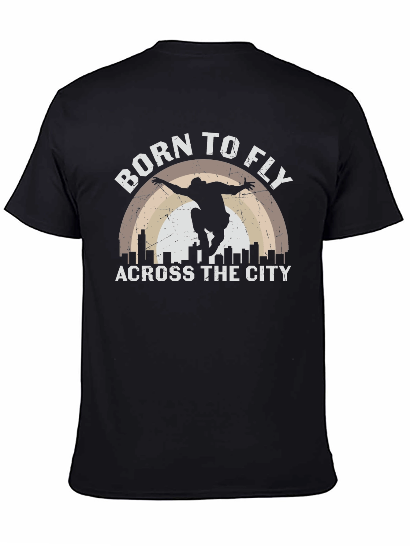 Born to Fly Across The City Black T-Shirt