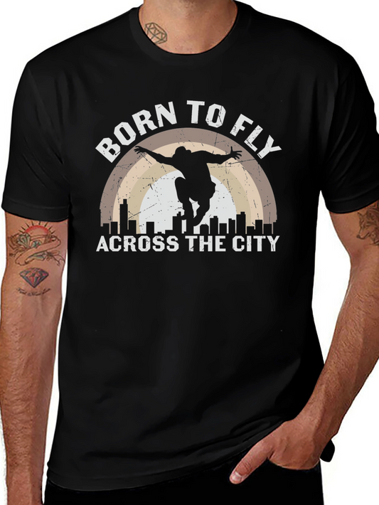Born to Fly Across The City Black T-Shirt