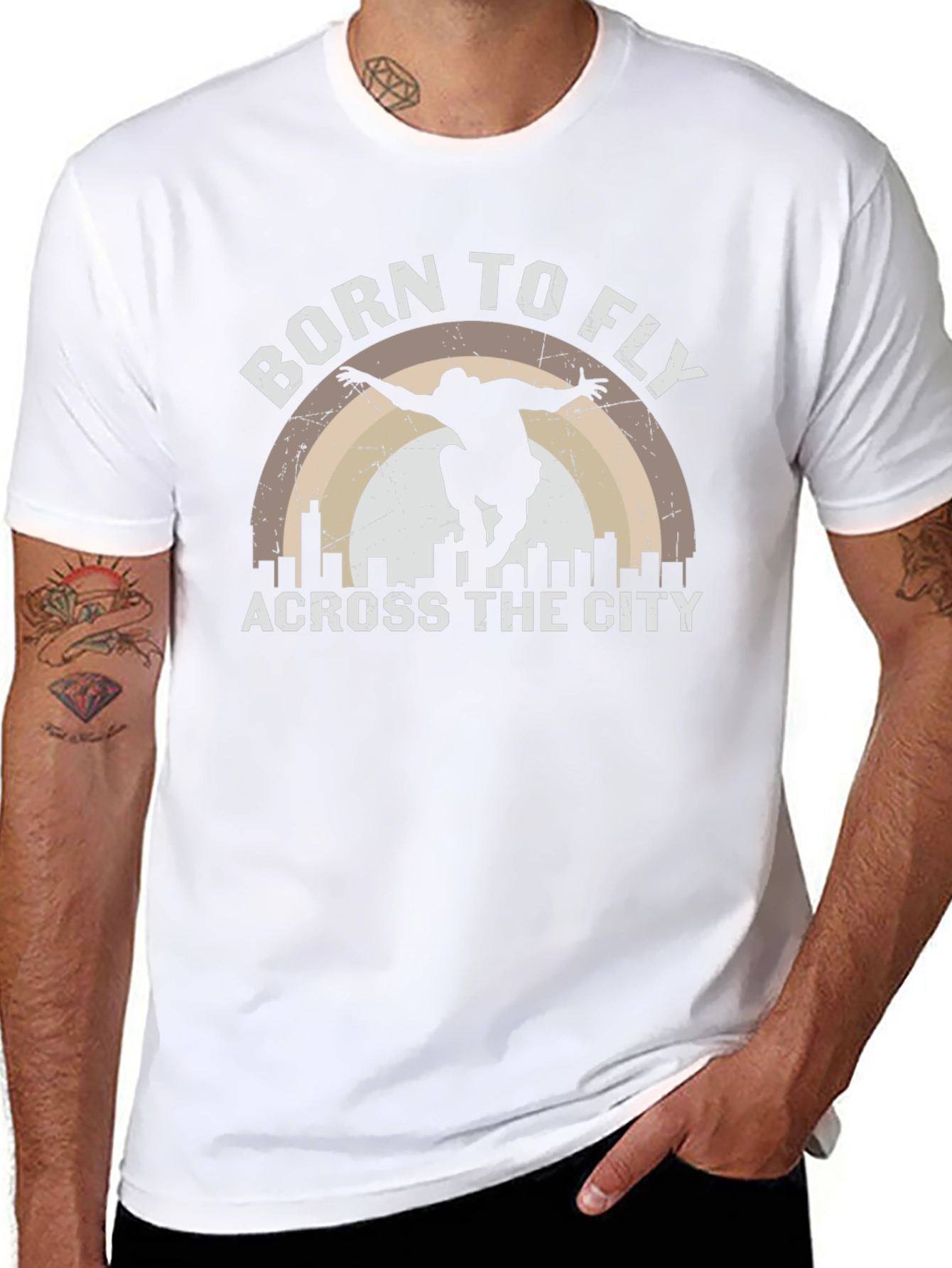 Born to Fly Across The City Black T-Shirt