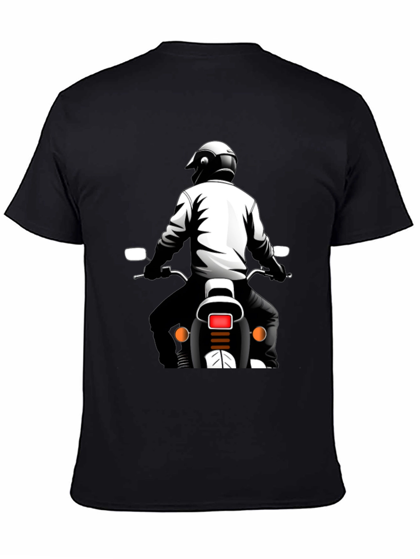 Motorcycle Rider Graphic Tee - Black
